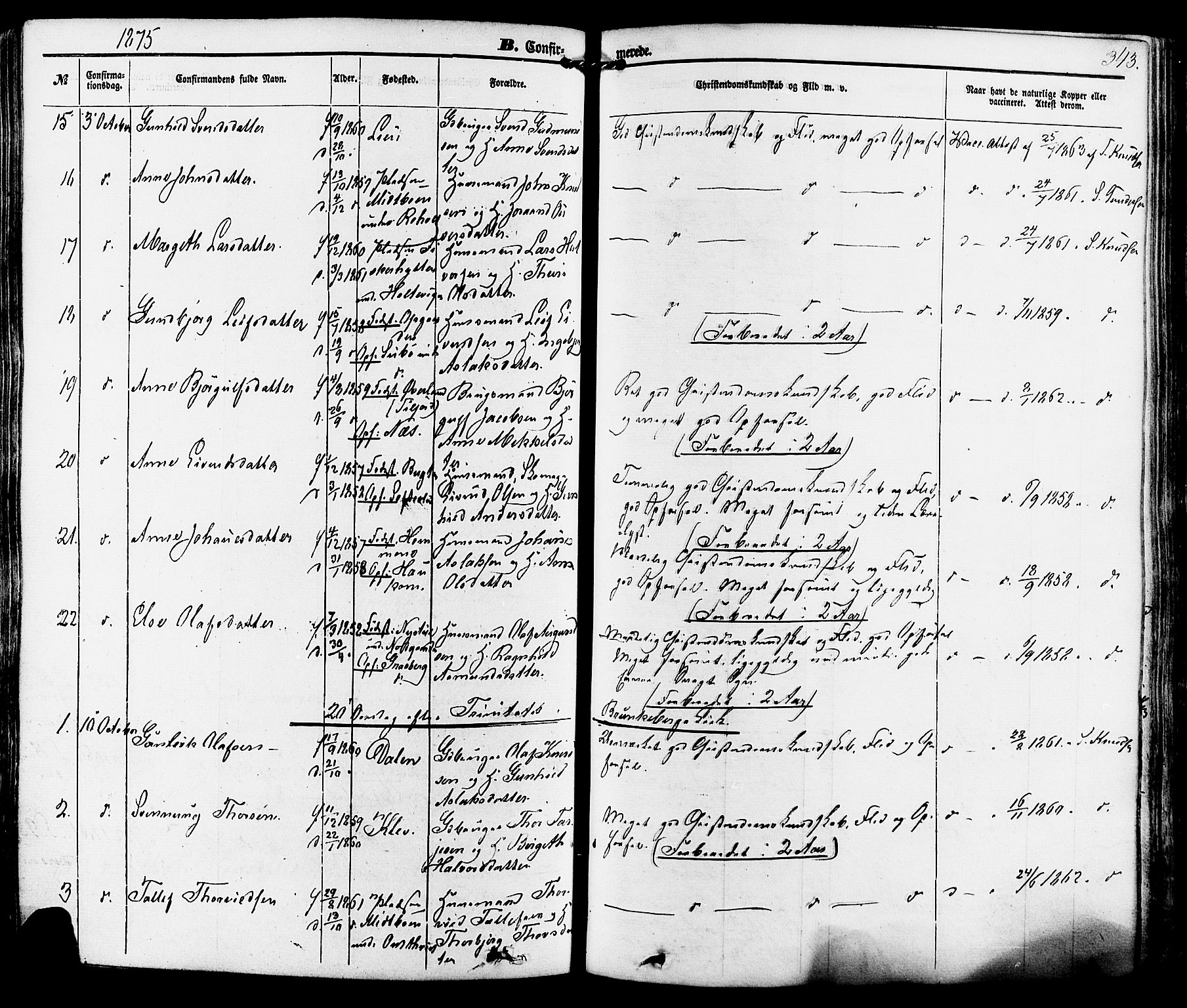 Kviteseid kirkebøker, AV/SAKO-A-276/F/Fa/L0007: Parish register (official) no. I 7, 1859-1881, p. 343