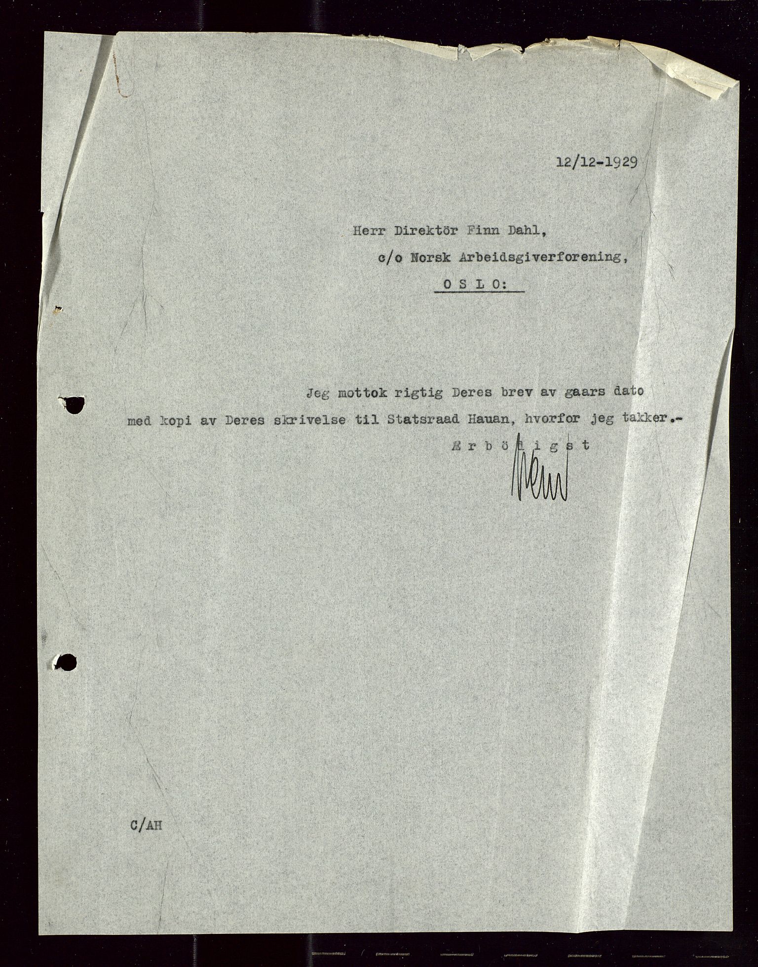 Pa 1521 - A/S Norske Shell, SAST/A-101915/E/Ea/Eaa/L0018: Sjefskorrespondanse, 1929, p. 264