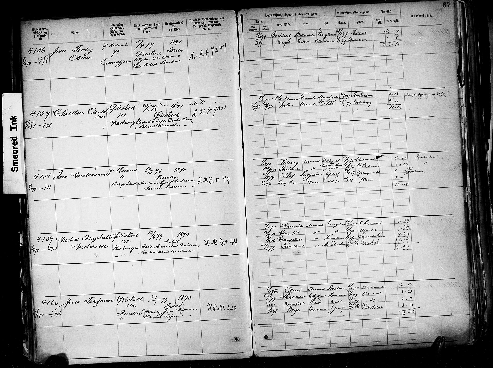 Arendal mønstringskrets, AV/SAK-2031-0012/F/Fa/L0004: Annotasjonsrulle nr 3828-4715 og nr 1-1296, S-4, 1892-1918, p. 73