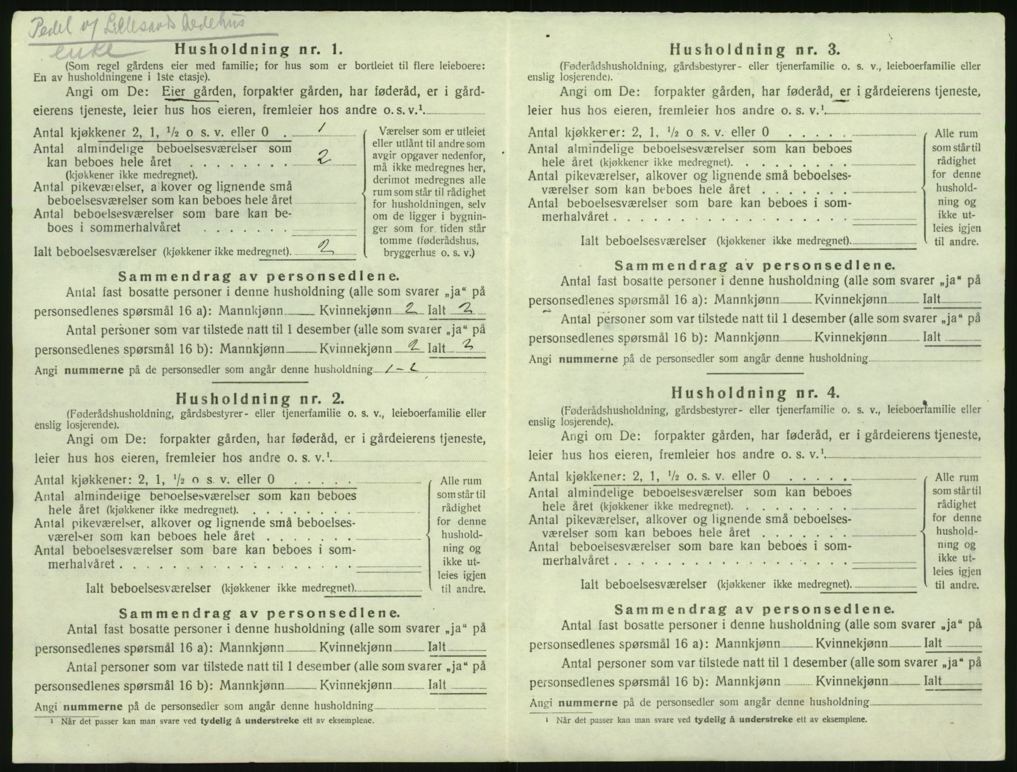 SAK, 1920 census for Vestre Moland, 1920, p. 520