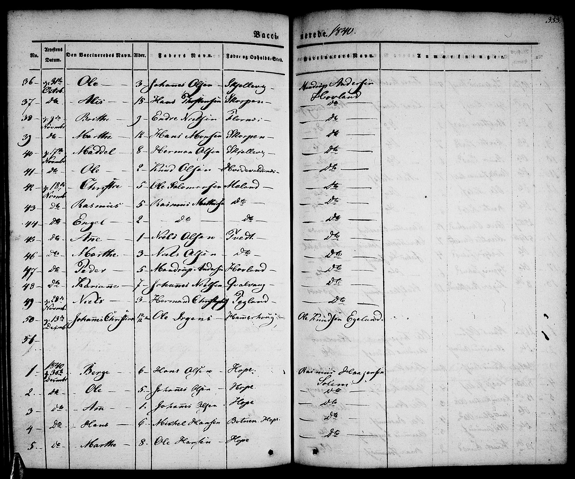 Tysnes sokneprestembete, AV/SAB-A-78601/H/Haa: Parish register (official) no. A 9, 1837-1848, p. 333