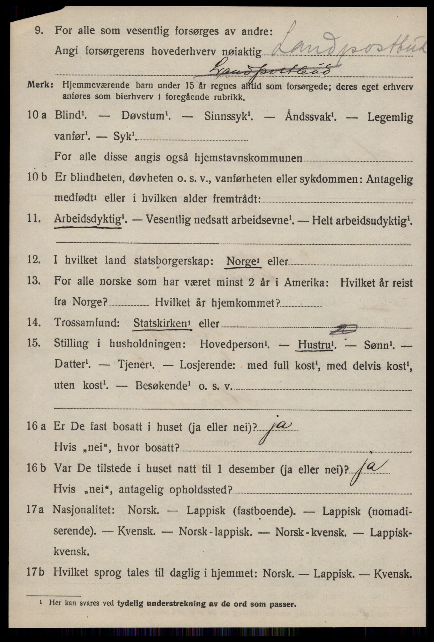 SAT, 1920 census for Hølonda, 1920, p. 1156