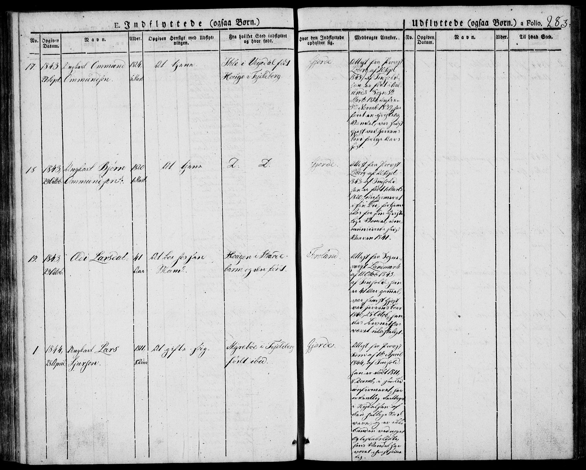 Skjold sokneprestkontor, AV/SAST-A-101847/H/Ha/Haa/L0005: Parish register (official) no. A 5, 1830-1856, p. 283