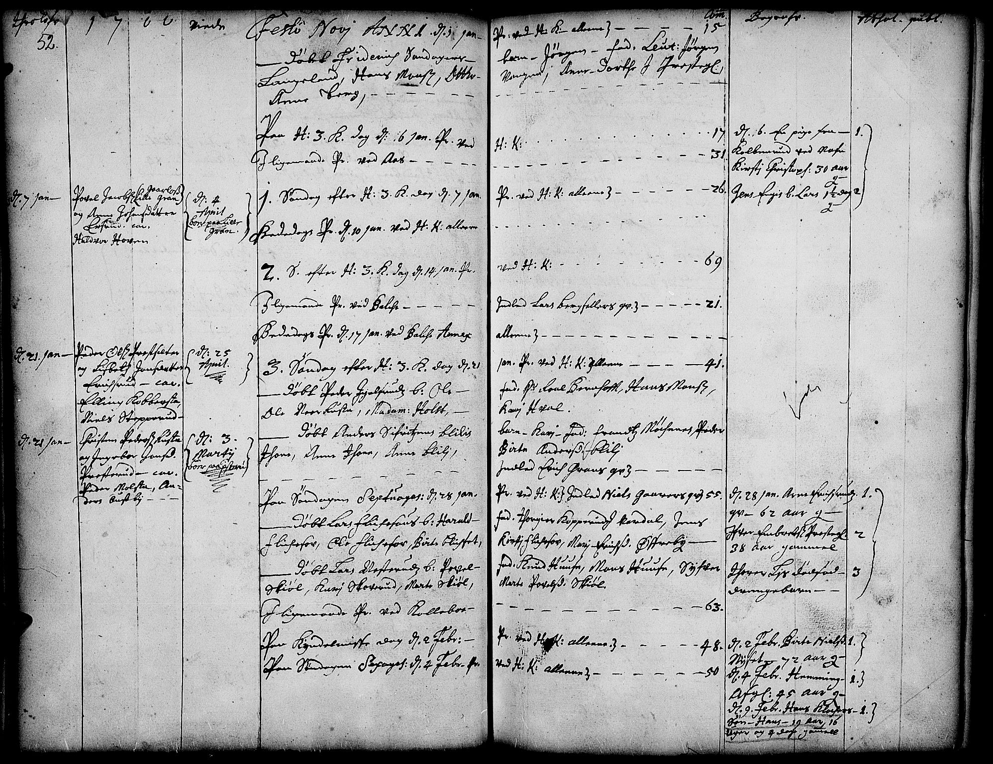 Toten prestekontor, SAH/PREST-102/H/Ha/Haa/L0001: Parish register (official) no. 1, 1695-1713, p. 52