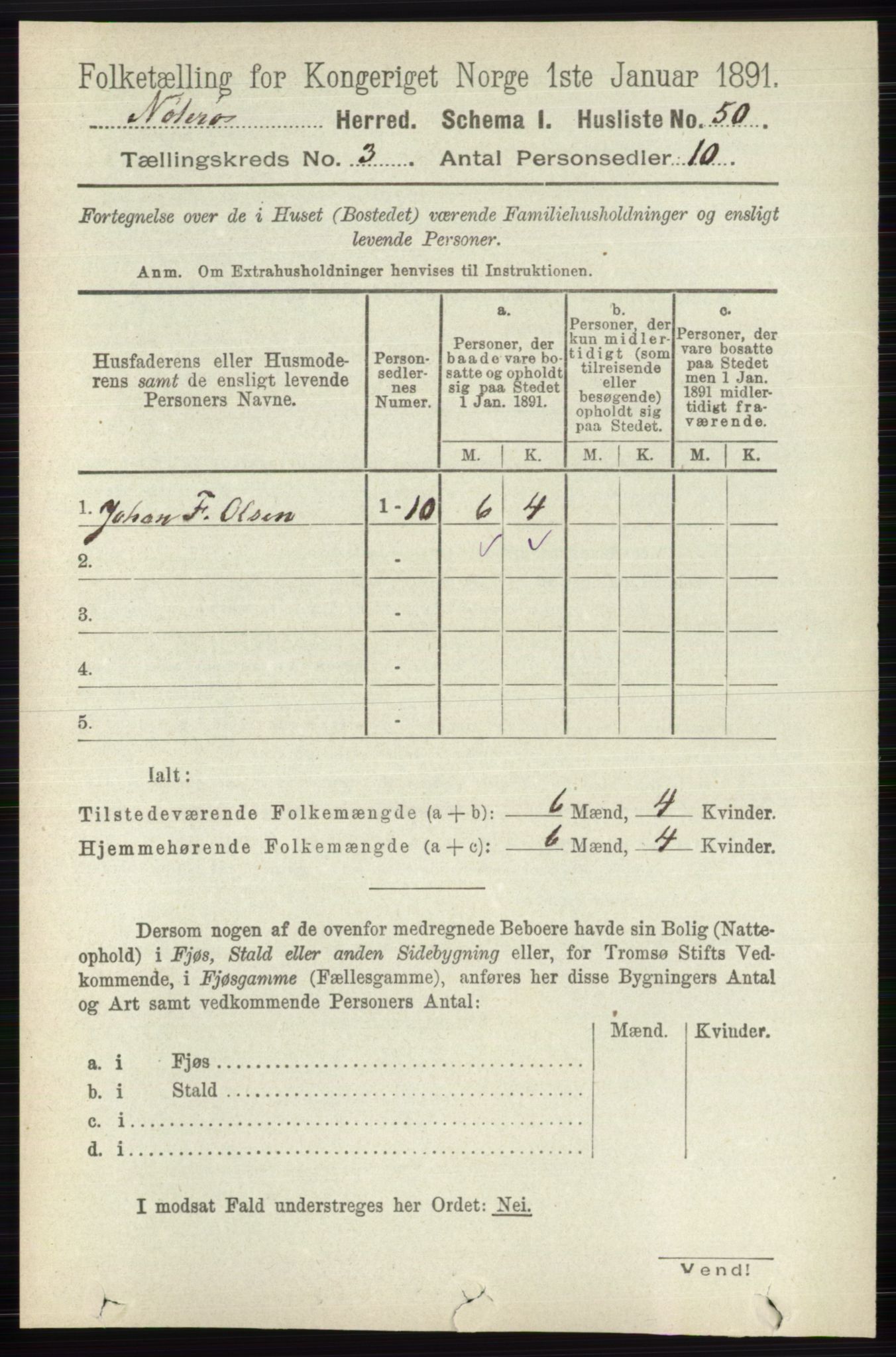 RA, 1891 census for 0722 Nøtterøy, 1891, p. 1529