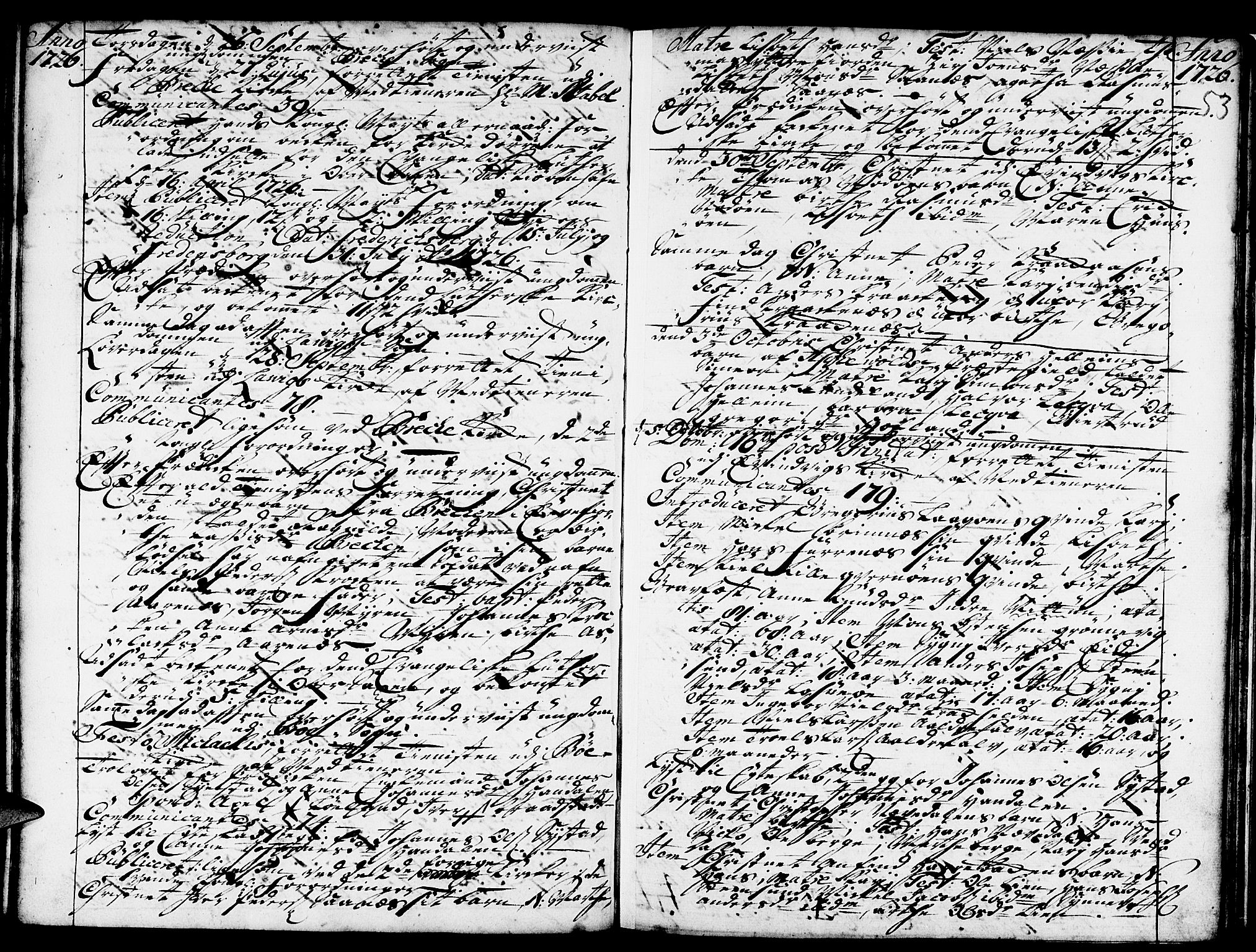 Gulen sokneprestembete, SAB/A-80201/H/Haa/Haaa/L0008: Parish register (official) no. A 8, 1723-1728, p. 53
