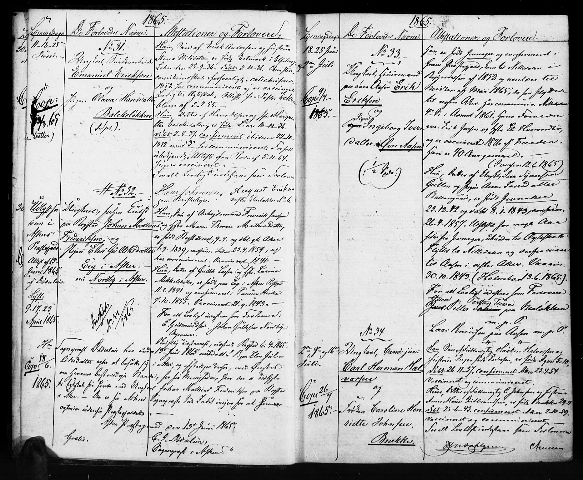 Vestre Aker prestekontor Kirkebøker, AV/SAO-A-10025/H/Ha/L0001: Banns register no. 1, 1865-1878