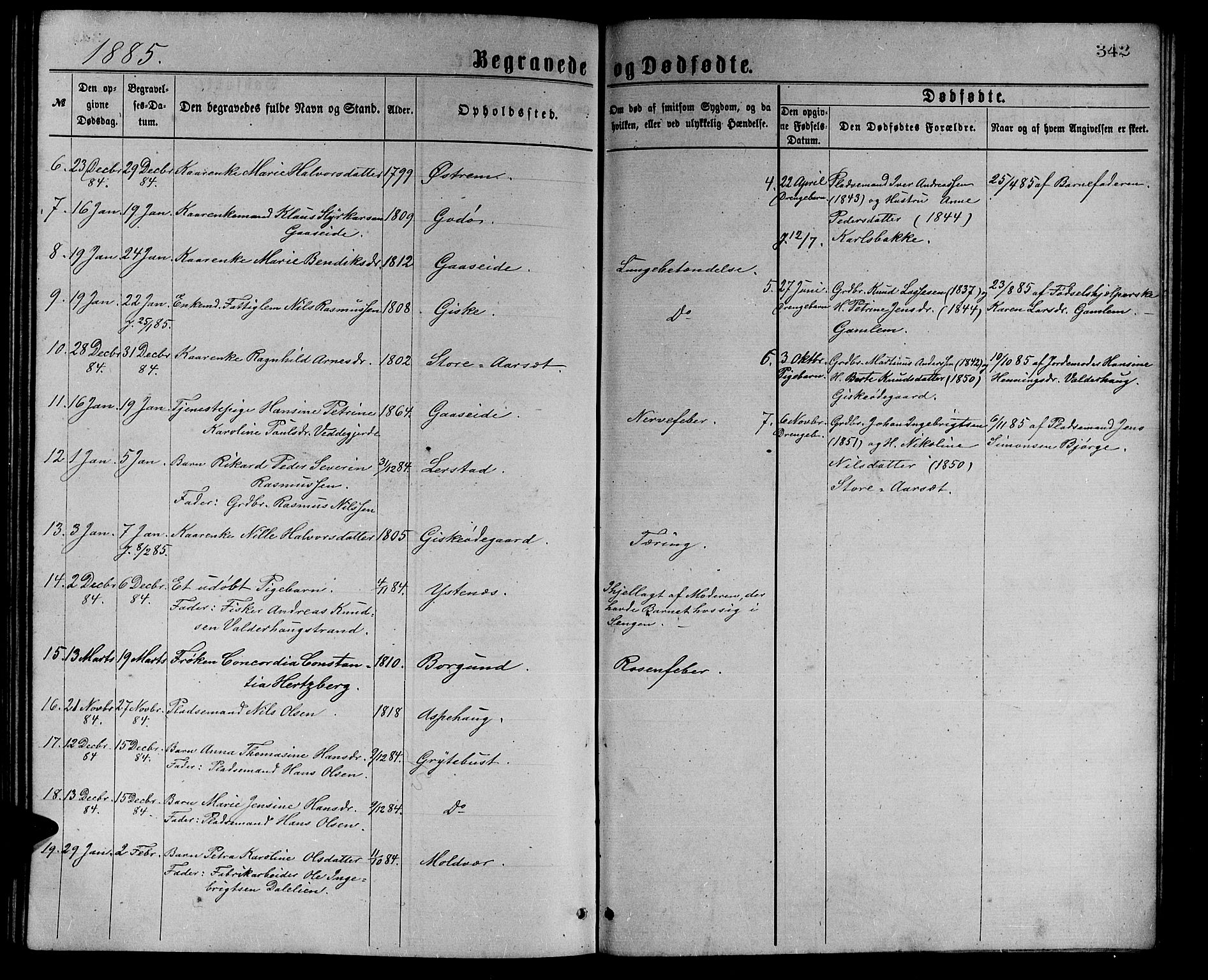 Ministerialprotokoller, klokkerbøker og fødselsregistre - Møre og Romsdal, AV/SAT-A-1454/528/L0429: Parish register (copy) no. 528C10, 1872-1886, p. 342