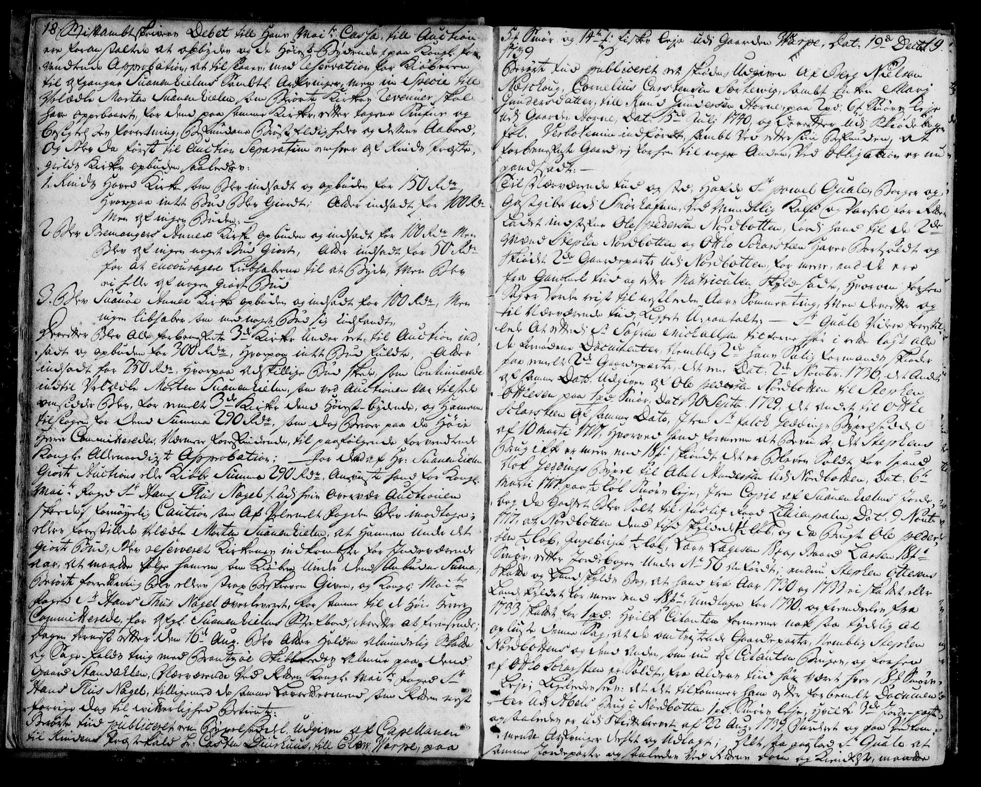 Sunnfjord tingrett, AV/SAB-A-3201/1/F/Fa/Faa/L0012: Tingbok  - gardar under Lenets gods, 1740-1745, p. 18-19