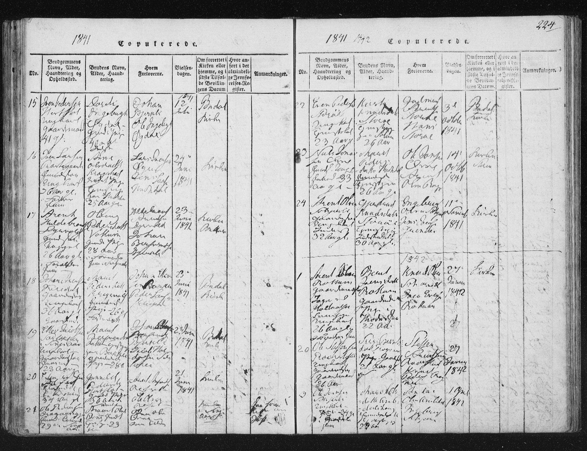 Ministerialprotokoller, klokkerbøker og fødselsregistre - Sør-Trøndelag, SAT/A-1456/687/L0996: Parish register (official) no. 687A04, 1816-1842, p. 224