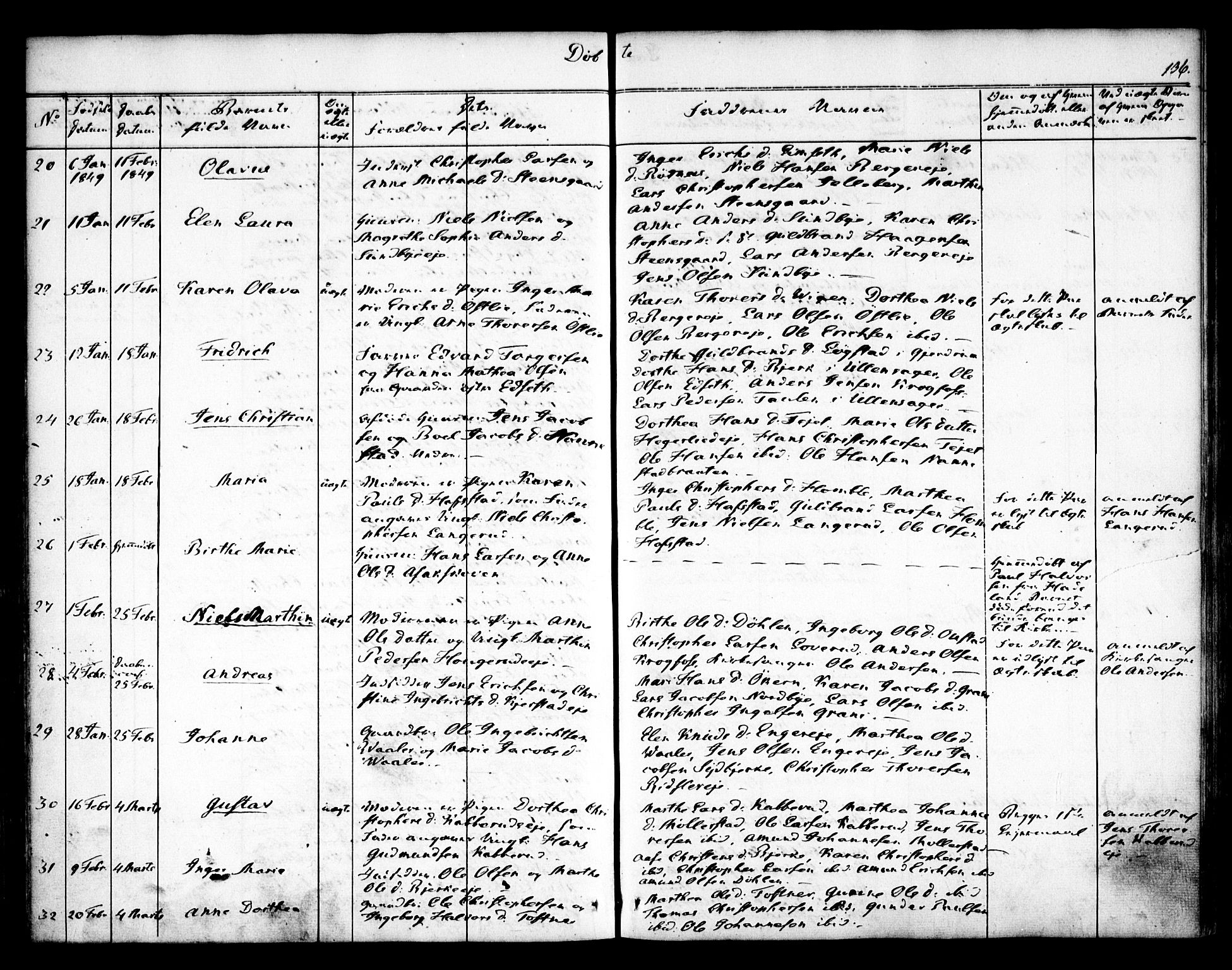 Nannestad prestekontor Kirkebøker, SAO/A-10414a/F/Fa/L0010: Parish register (official) no. I 10, 1840-1850, p. 136