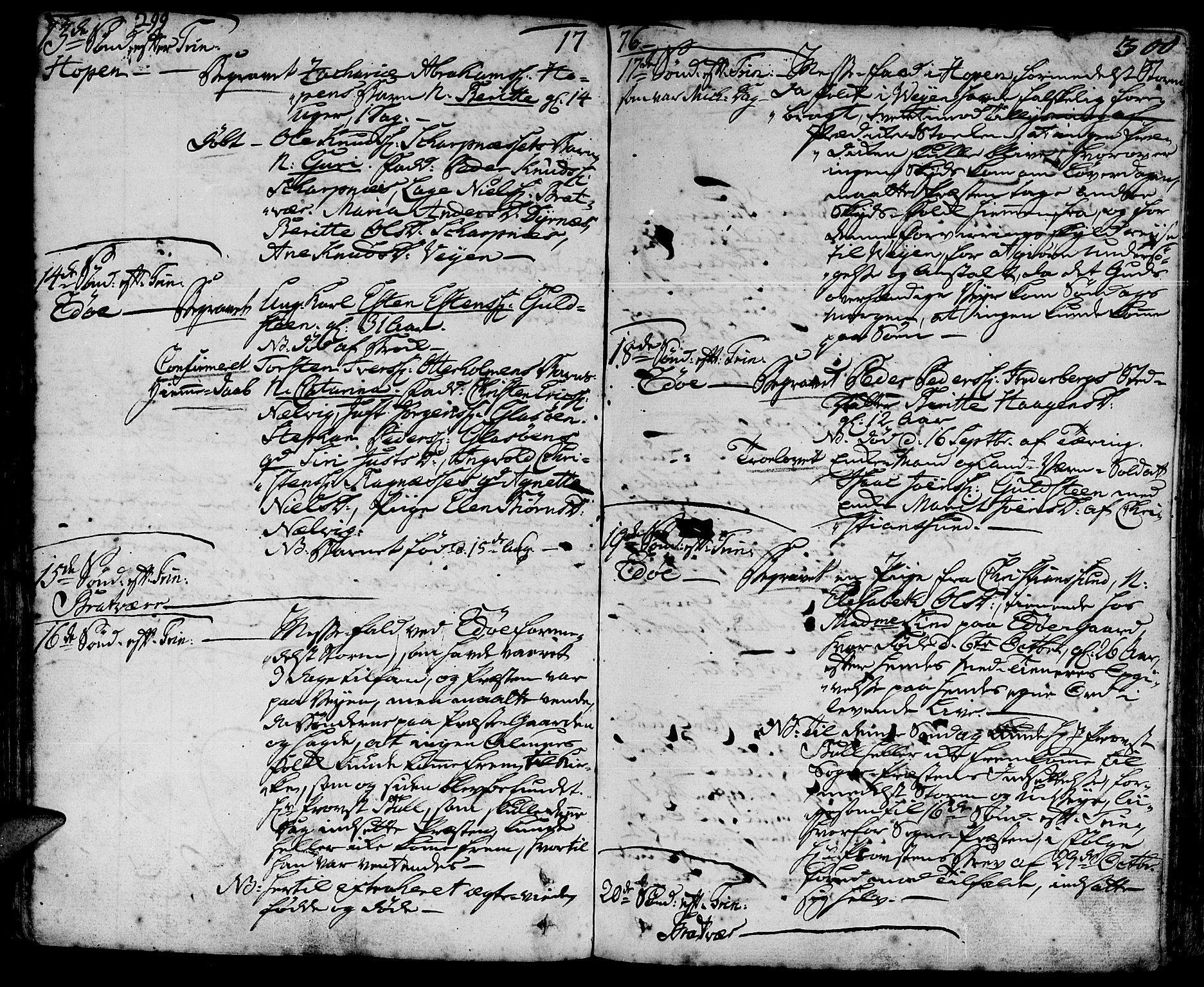 Ministerialprotokoller, klokkerbøker og fødselsregistre - Møre og Romsdal, AV/SAT-A-1454/581/L0932: Parish register (official) no. 581A02, 1767-1823, p. 299-300