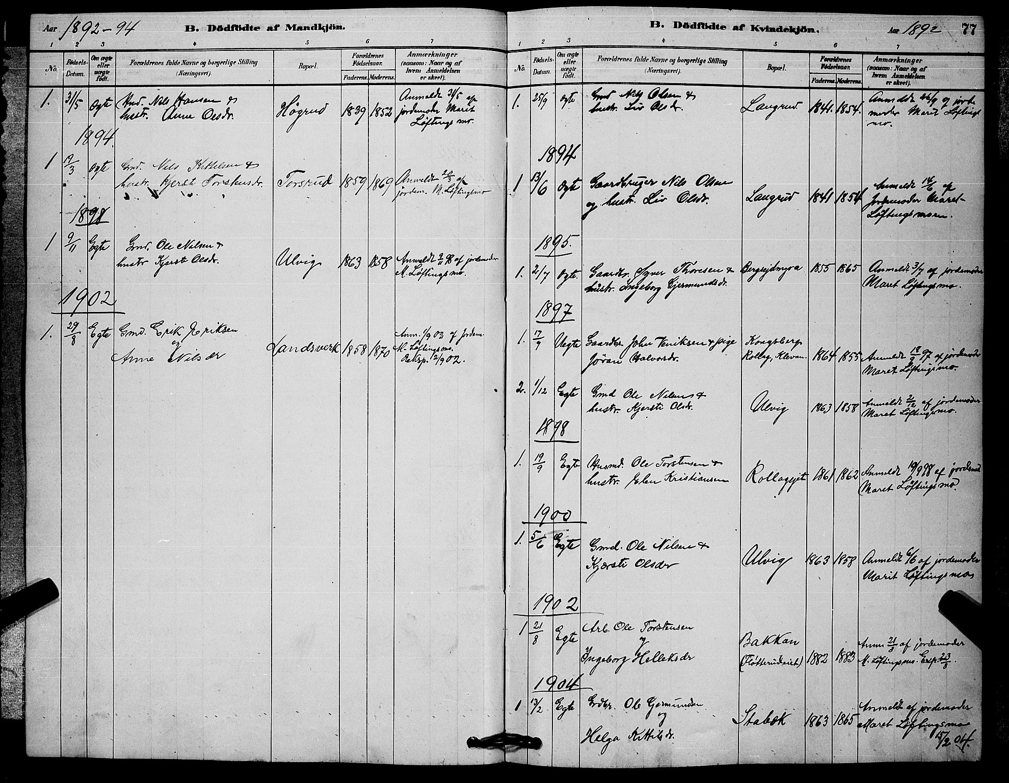 Rollag kirkebøker, SAKO/A-240/G/Ga/L0004: Parish register (copy) no. I 4, 1878-1903, p. 77