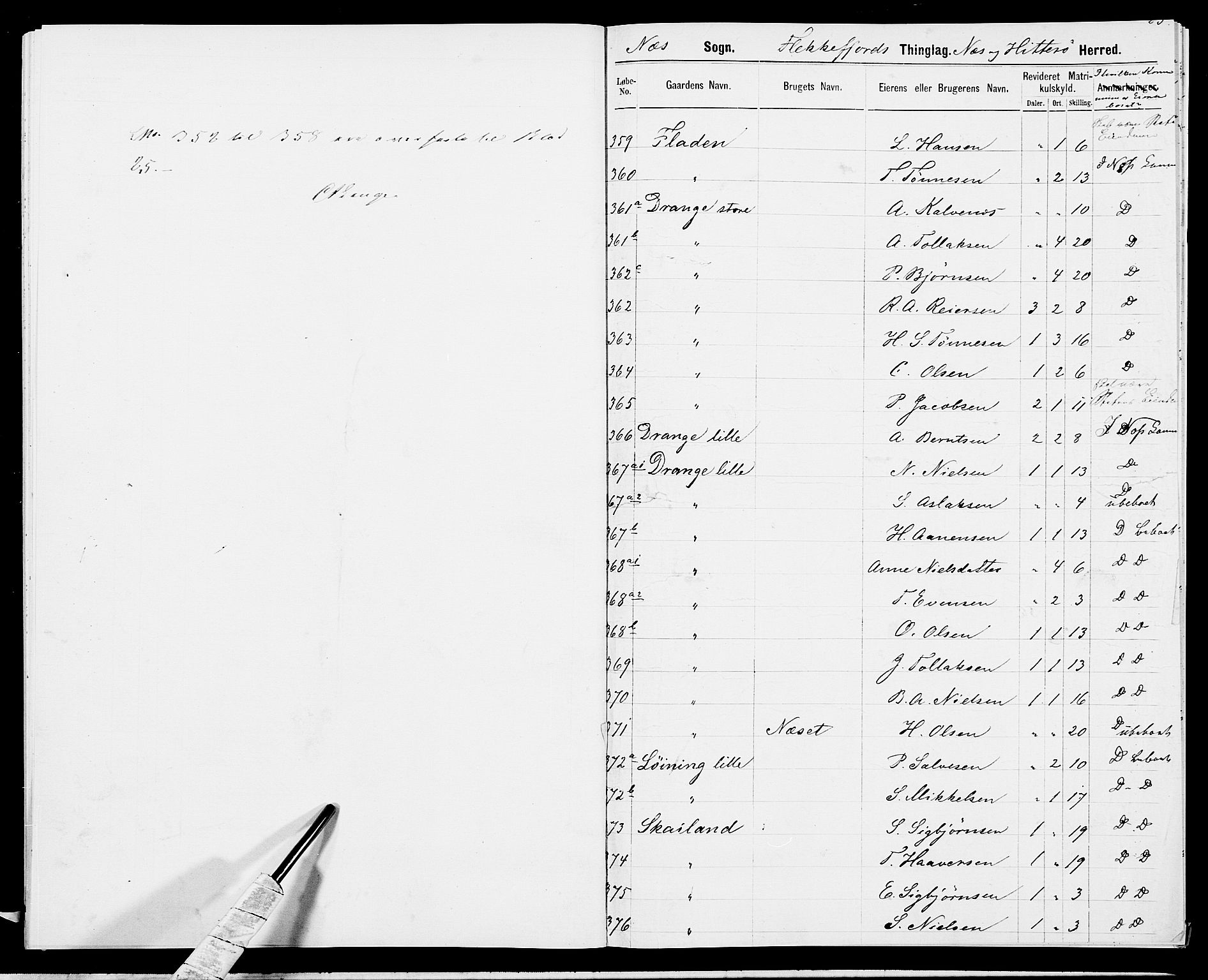 SAK, 1875 census for 1042L Flekkefjord/Nes og Hidra, 1875, p. 27