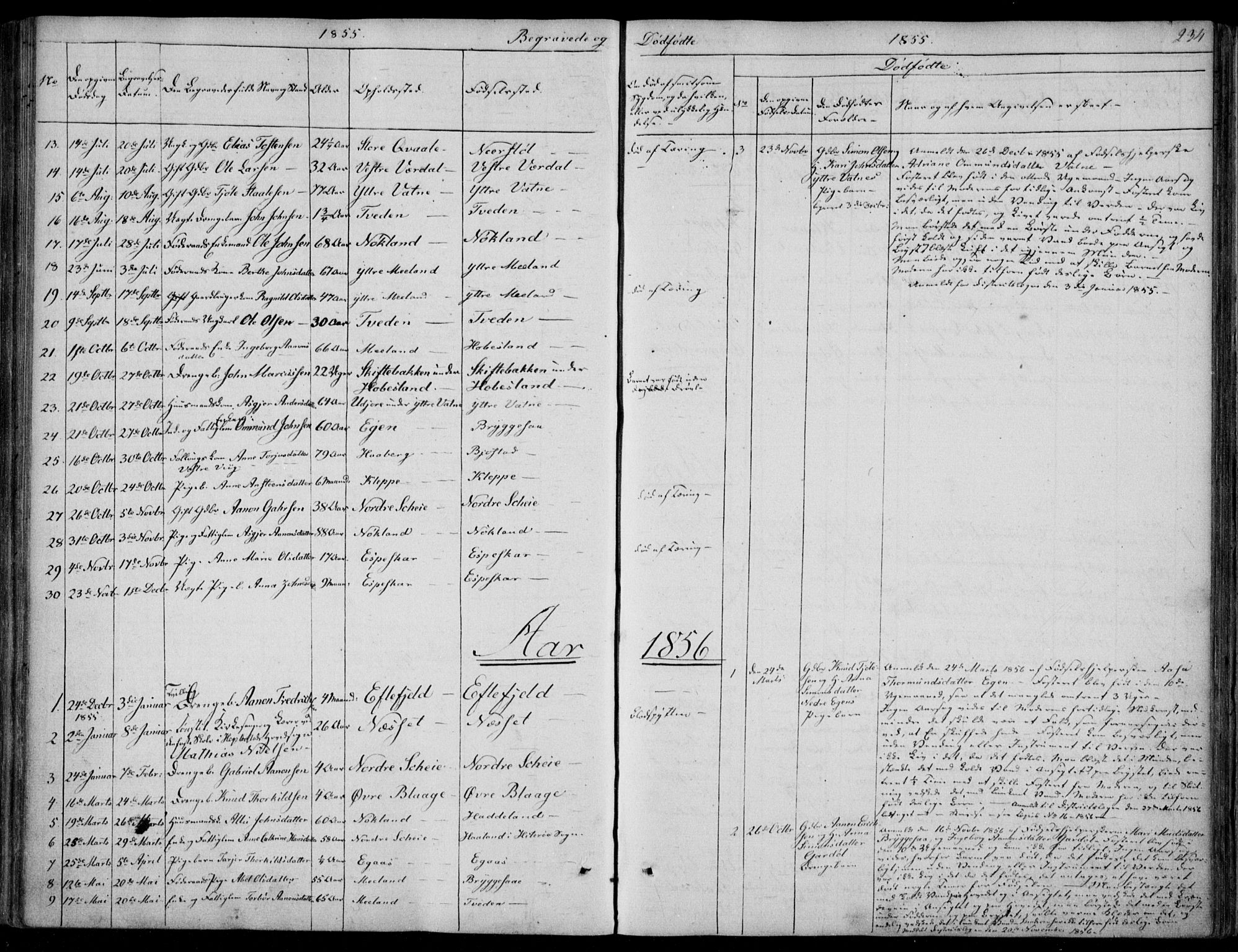 Hægebostad sokneprestkontor, AV/SAK-1111-0024/F/Fa/Fab/L0002: Parish register (official) no. A 2, 1836-1872, p. 234