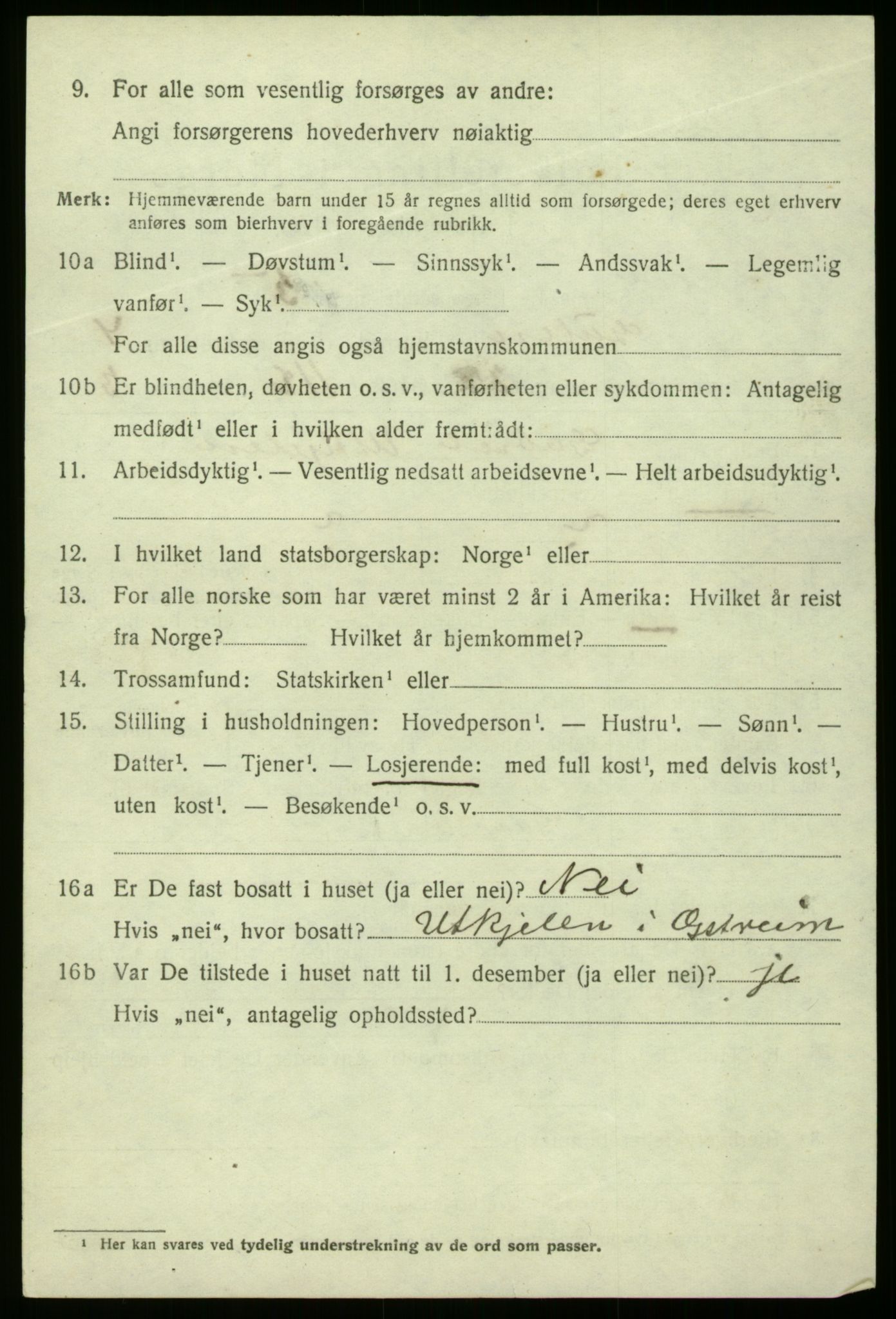 SAB, 1920 census for Gulen, 1920, p. 2092