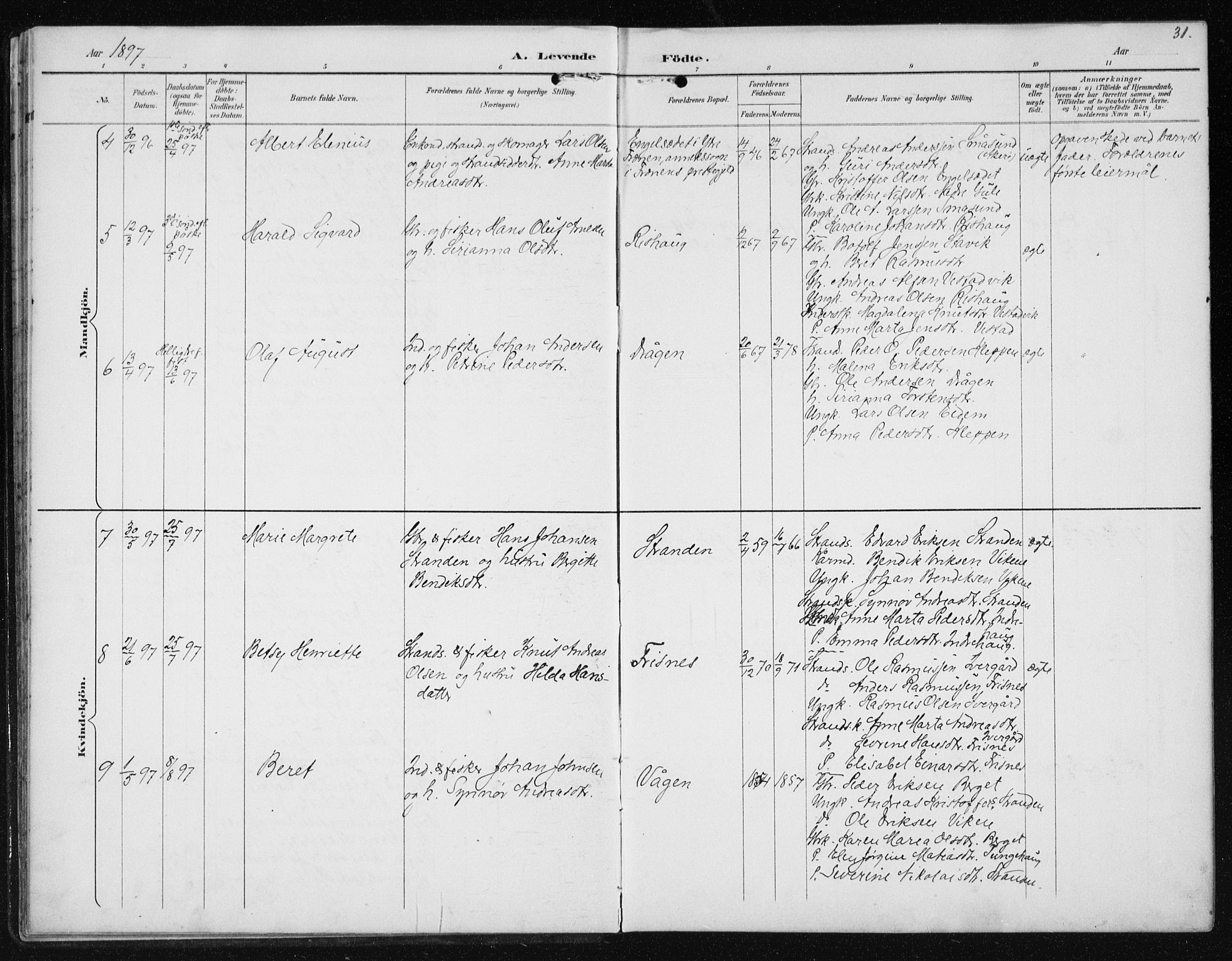 Ministerialprotokoller, klokkerbøker og fødselsregistre - Møre og Romsdal, AV/SAT-A-1454/566/L0773: Parish register (copy) no. 566C02, 1892-1909, p. 31