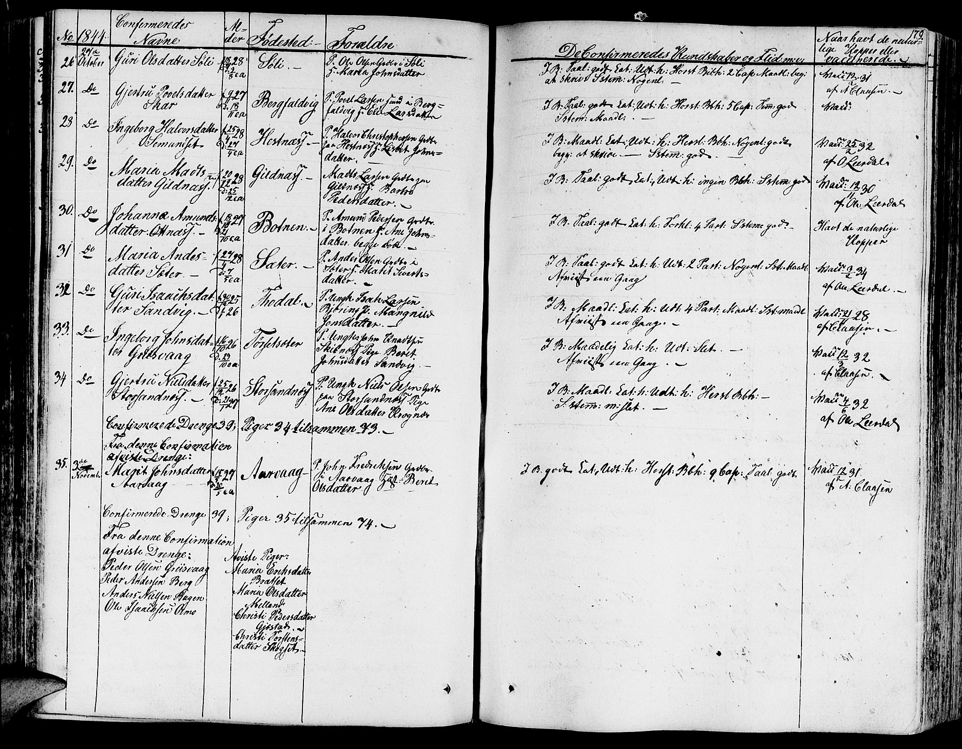 Ministerialprotokoller, klokkerbøker og fødselsregistre - Møre og Romsdal, AV/SAT-A-1454/578/L0904: Parish register (official) no. 578A03, 1836-1858, p. 179