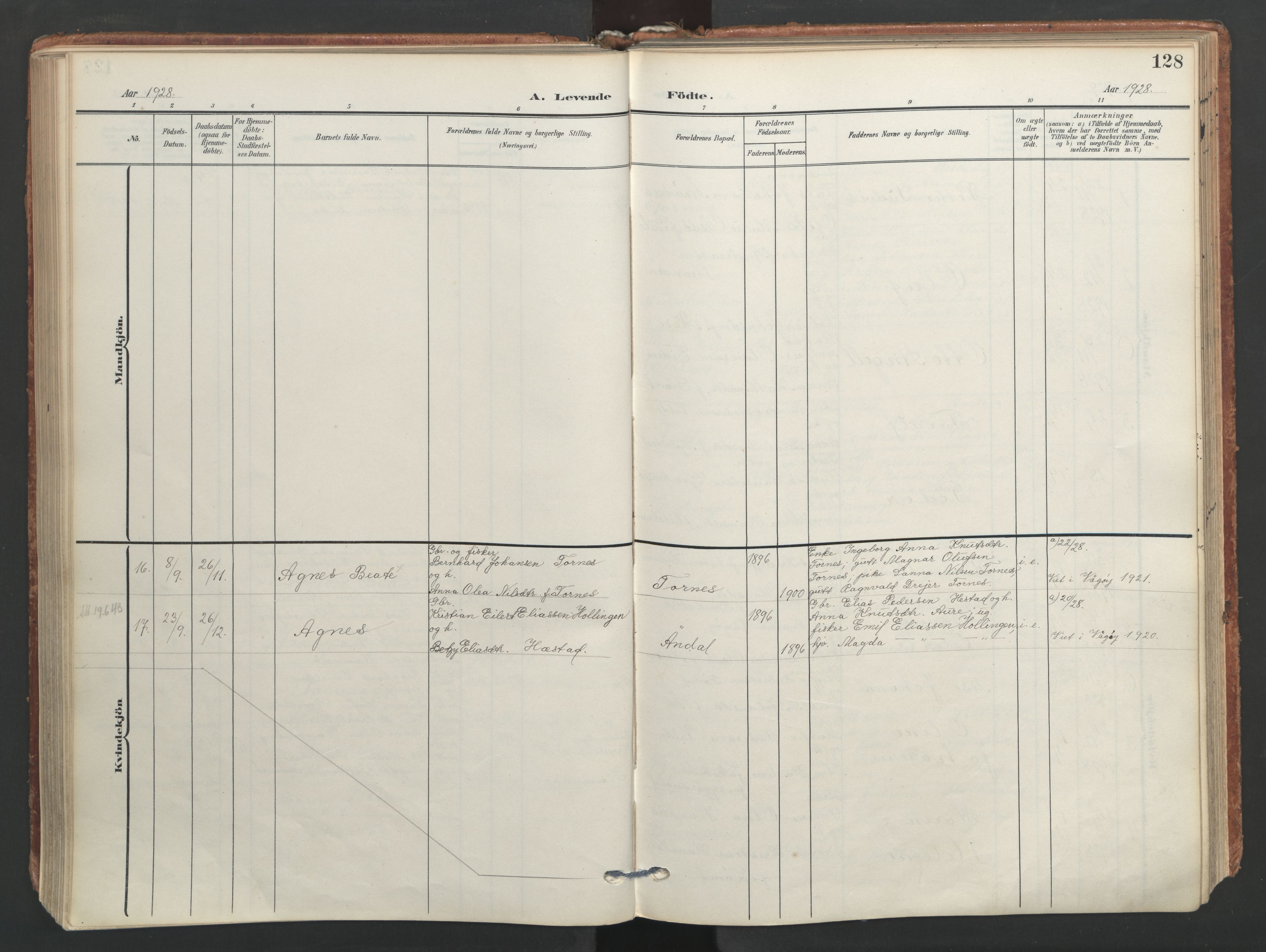 Ministerialprotokoller, klokkerbøker og fødselsregistre - Møre og Romsdal, AV/SAT-A-1454/565/L0751: Parish register (official) no. 565A05, 1905-1979, p. 128