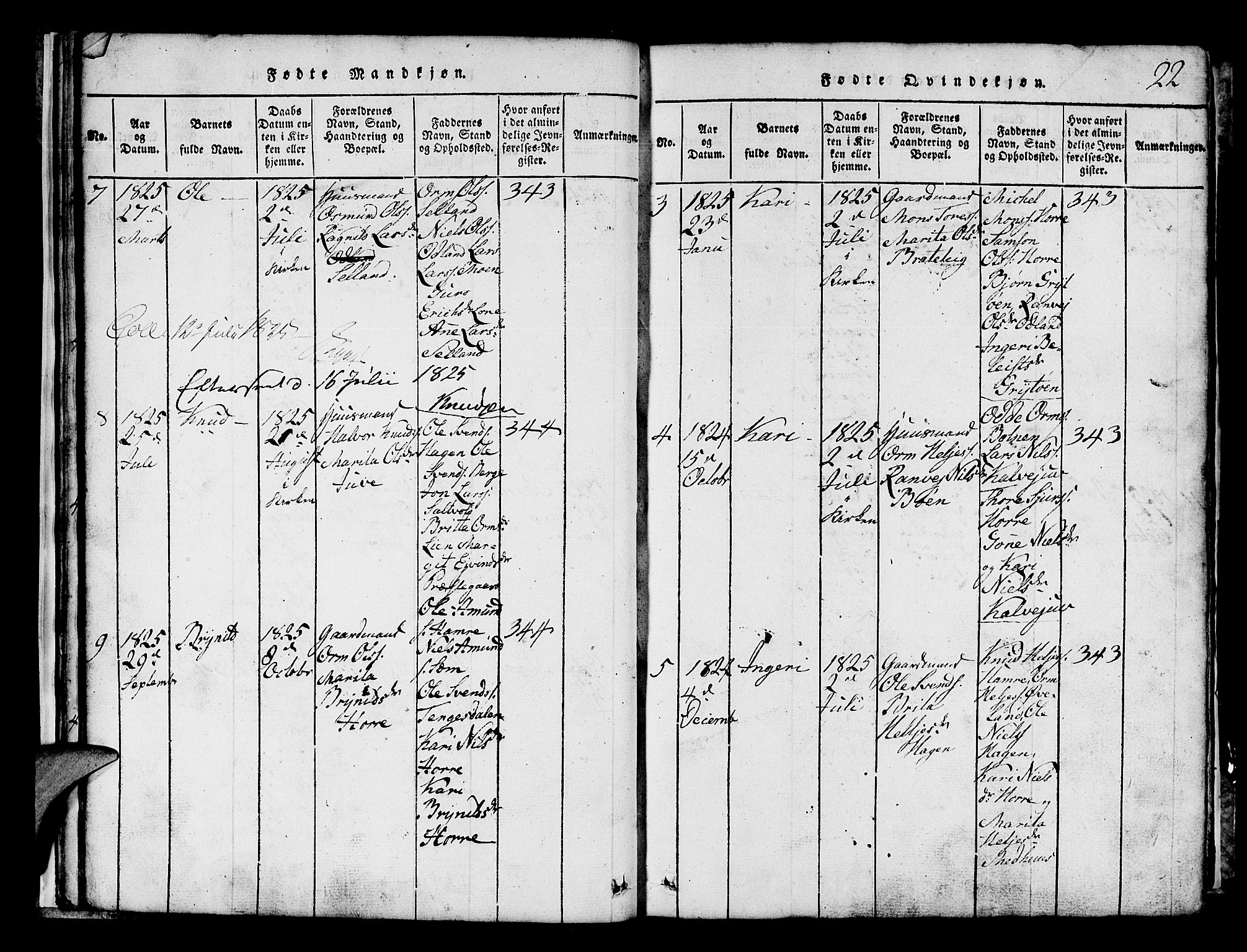 Røldal sokneprestembete, SAB/A-100247: Parish register (copy) no. A 1, 1817-1860, p. 22