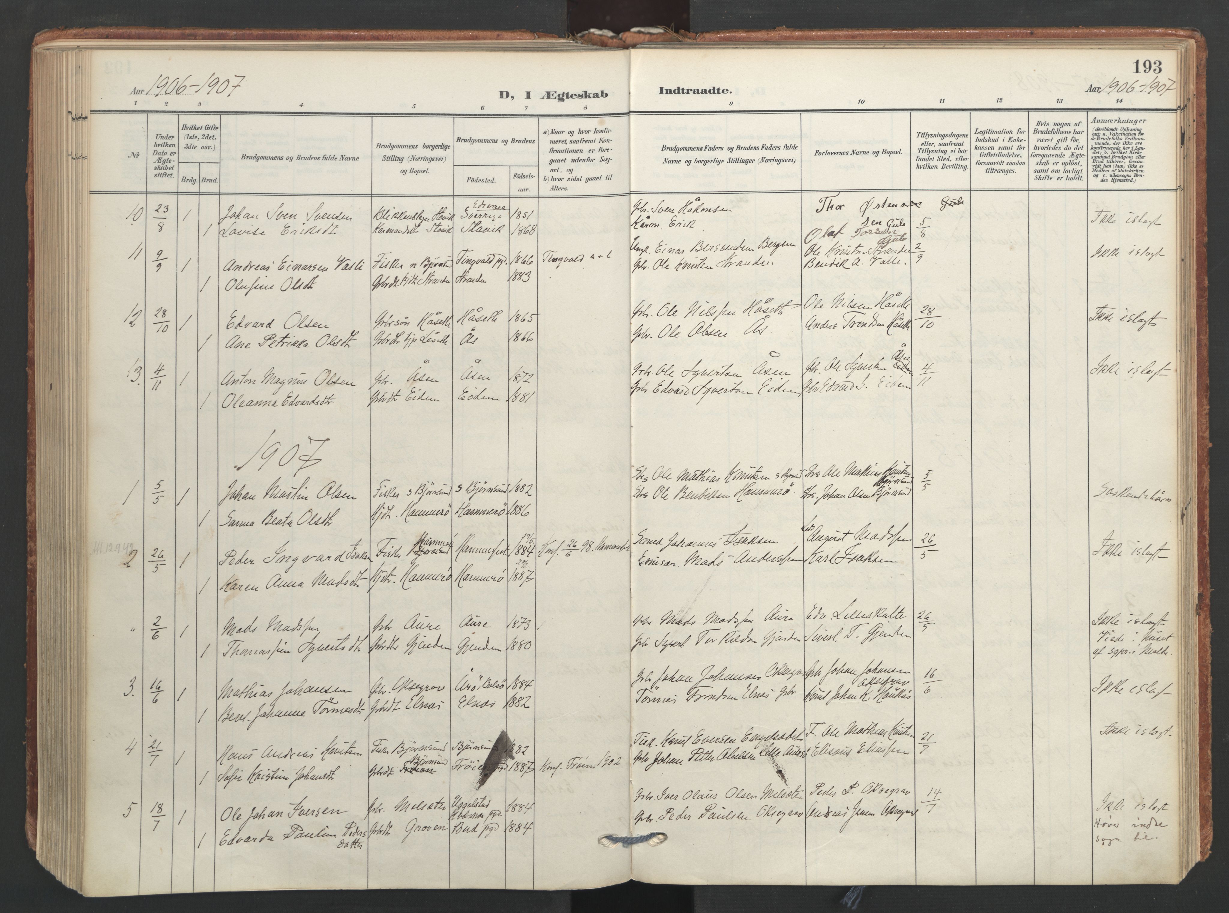 Ministerialprotokoller, klokkerbøker og fødselsregistre - Møre og Romsdal, AV/SAT-A-1454/565/L0751: Parish register (official) no. 565A05, 1905-1979, p. 193