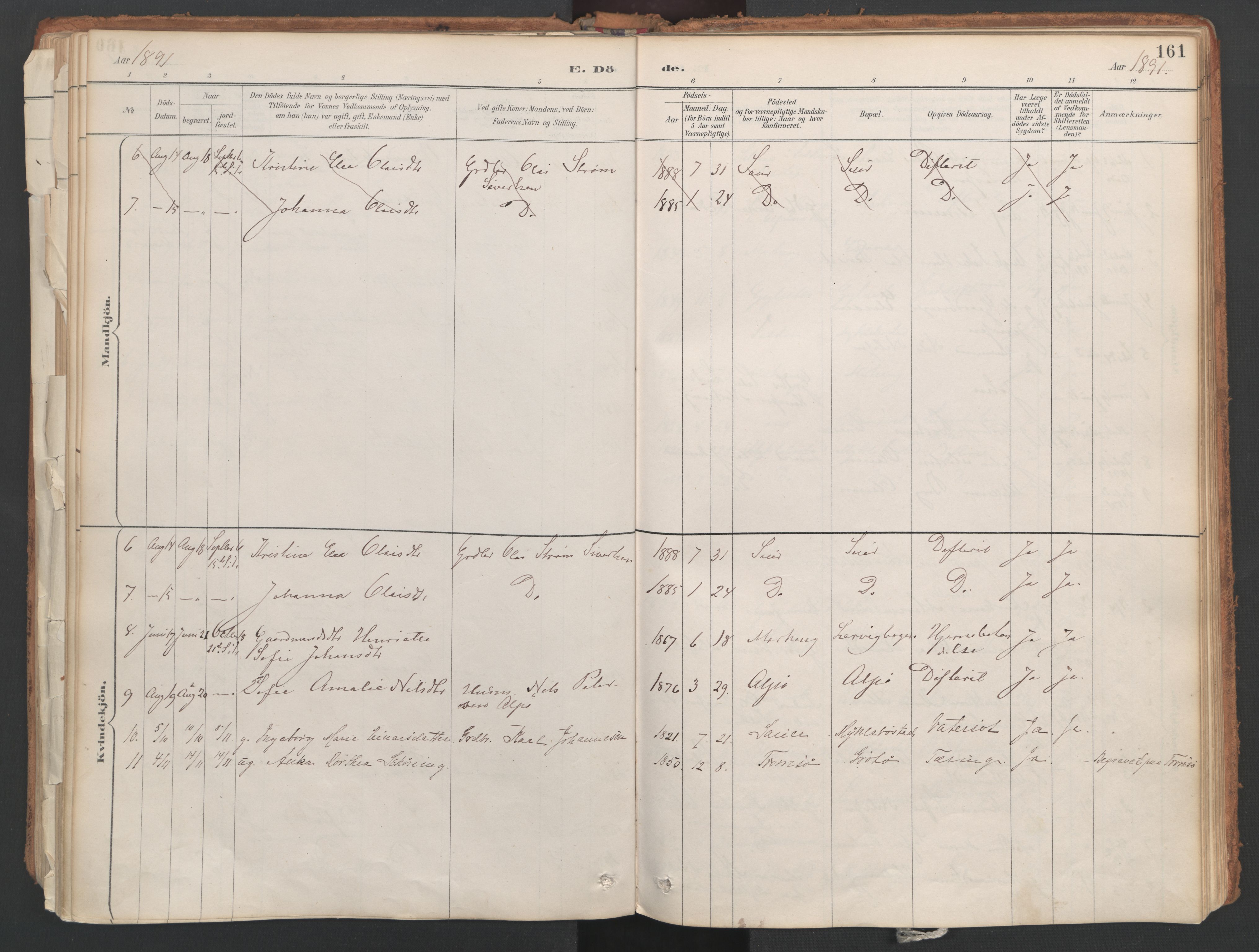 Ministerialprotokoller, klokkerbøker og fødselsregistre - Nordland, AV/SAT-A-1459/857/L0822: Parish register (official) no. 857A02, 1890-1917, p. 161