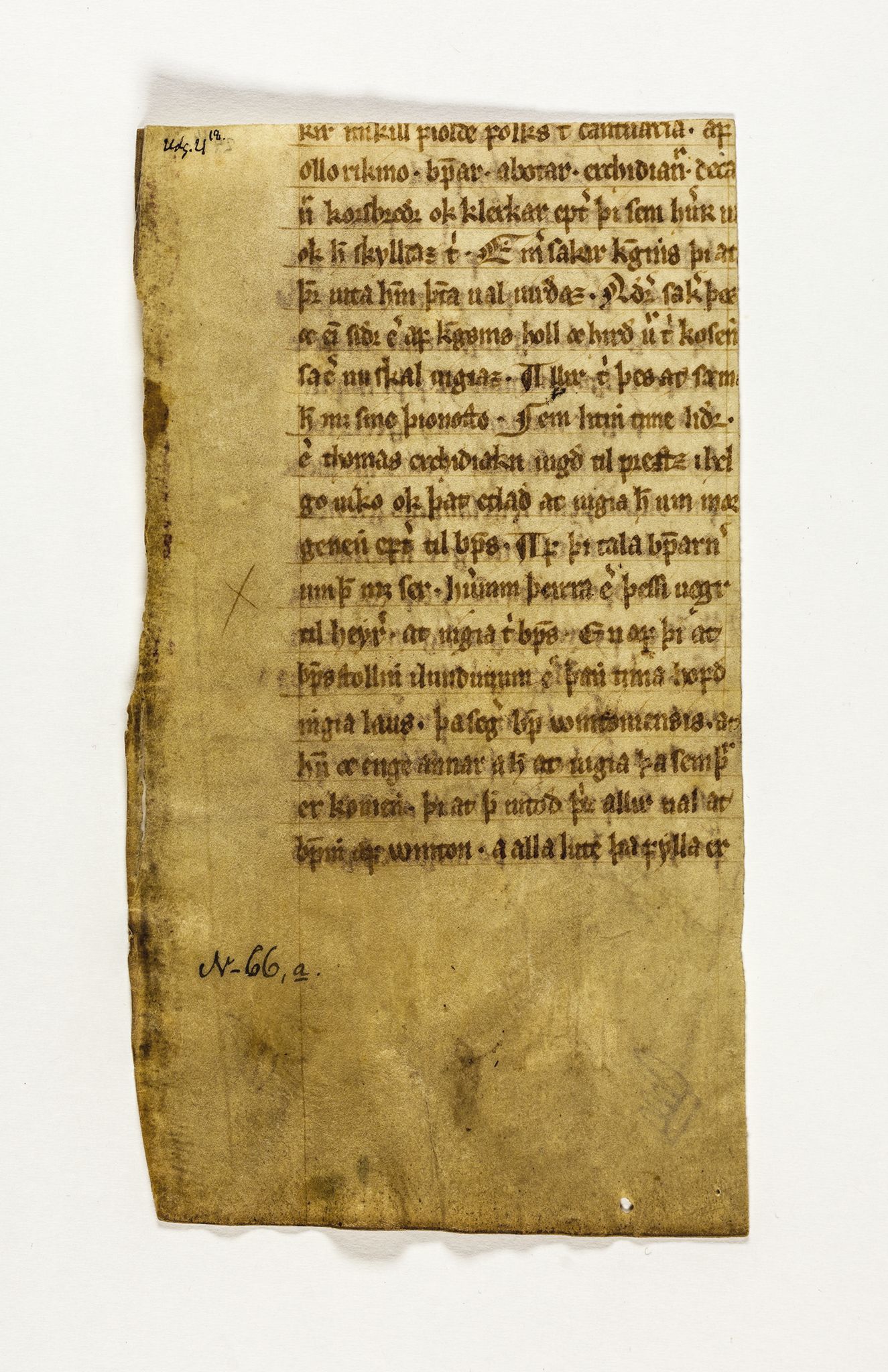 Riksarkivets diplomsamling, AV/RA-EA-5965/F26/L0005: Norrøne membranfragmenter bestand 51-66, 1100-1536, p. 157