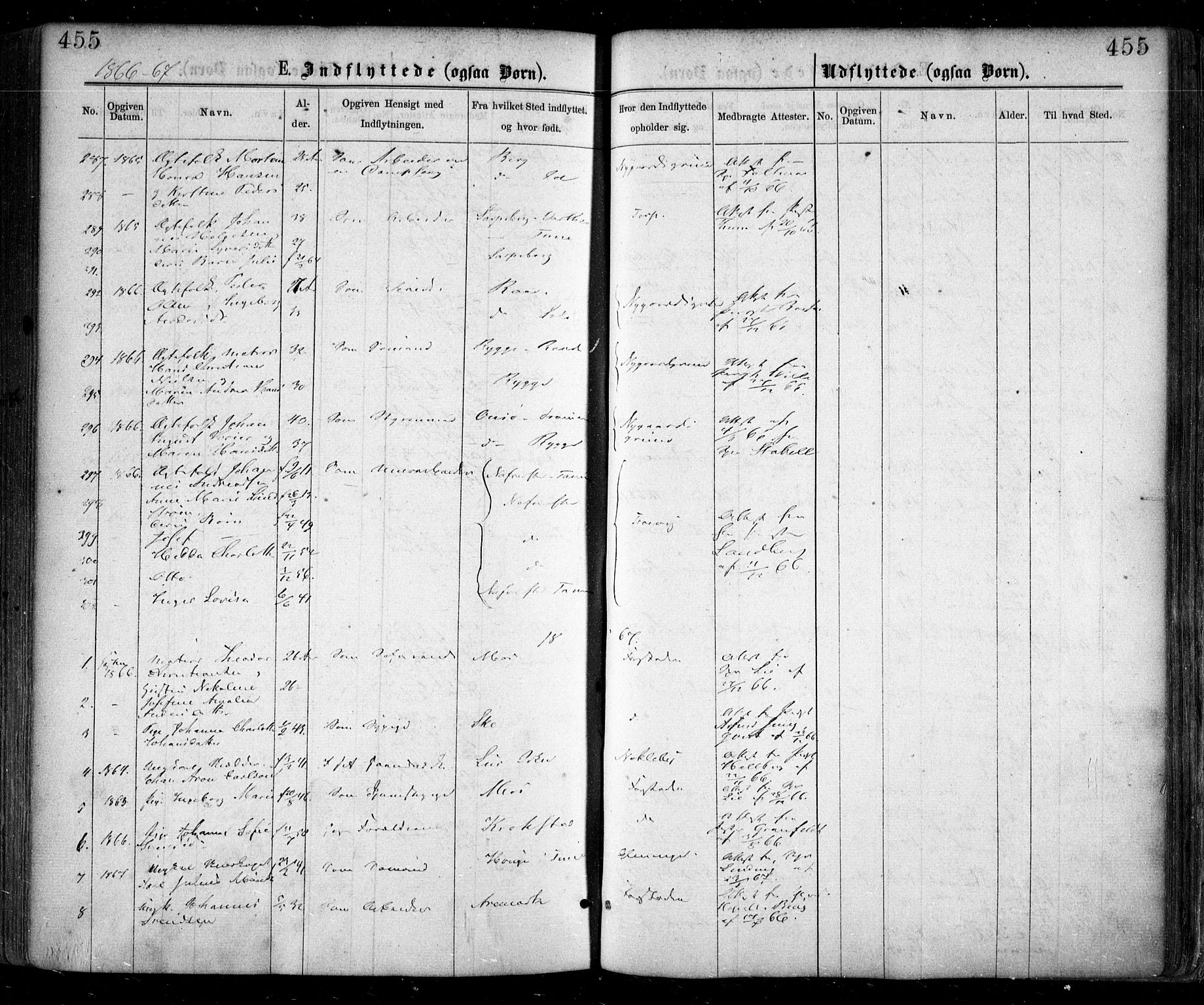 Glemmen prestekontor Kirkebøker, SAO/A-10908/F/Fa/L0008: Parish register (official) no. 8, 1862-1871, p. 455