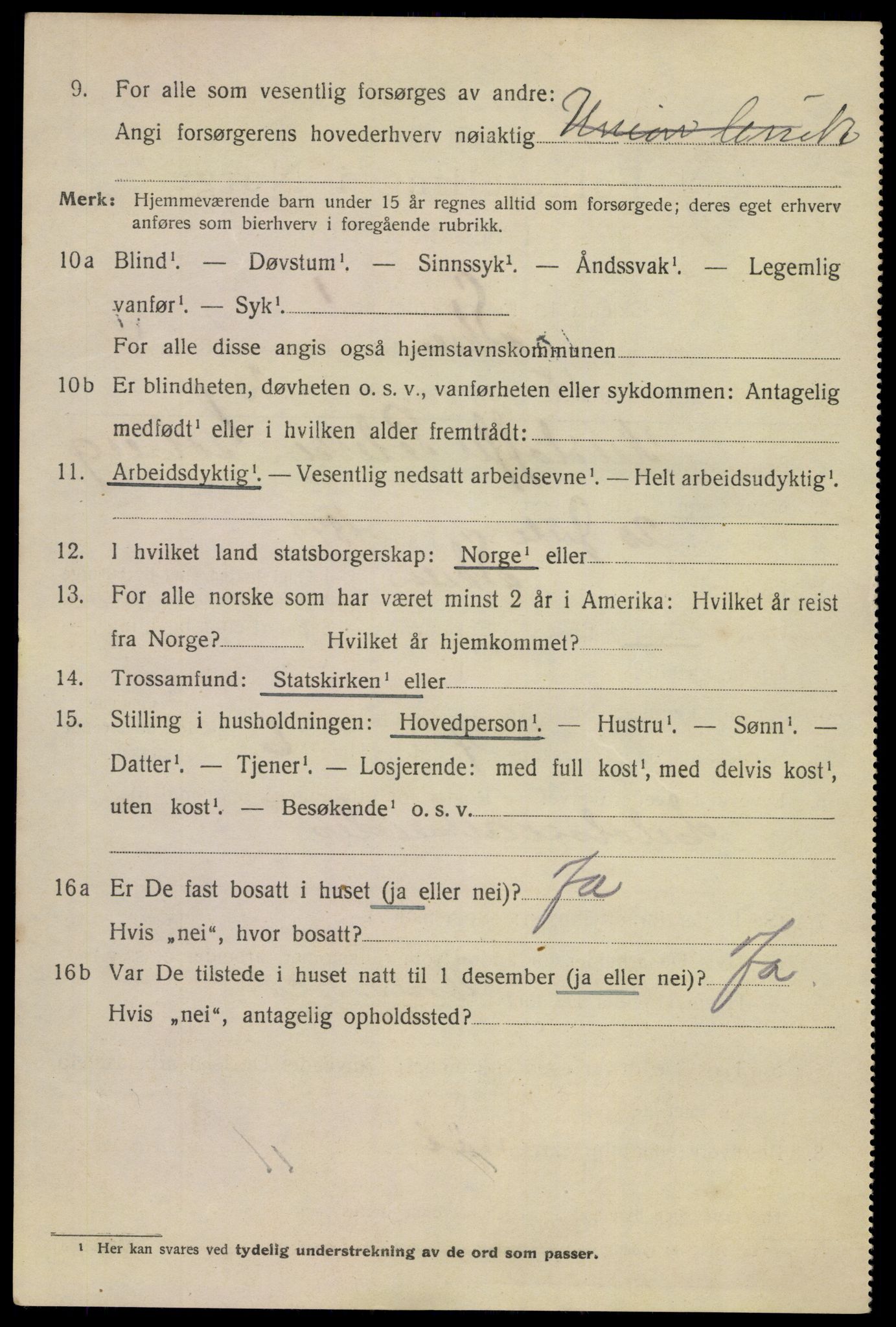 SAKO, 1920 census for Skien, 1920, p. 16927