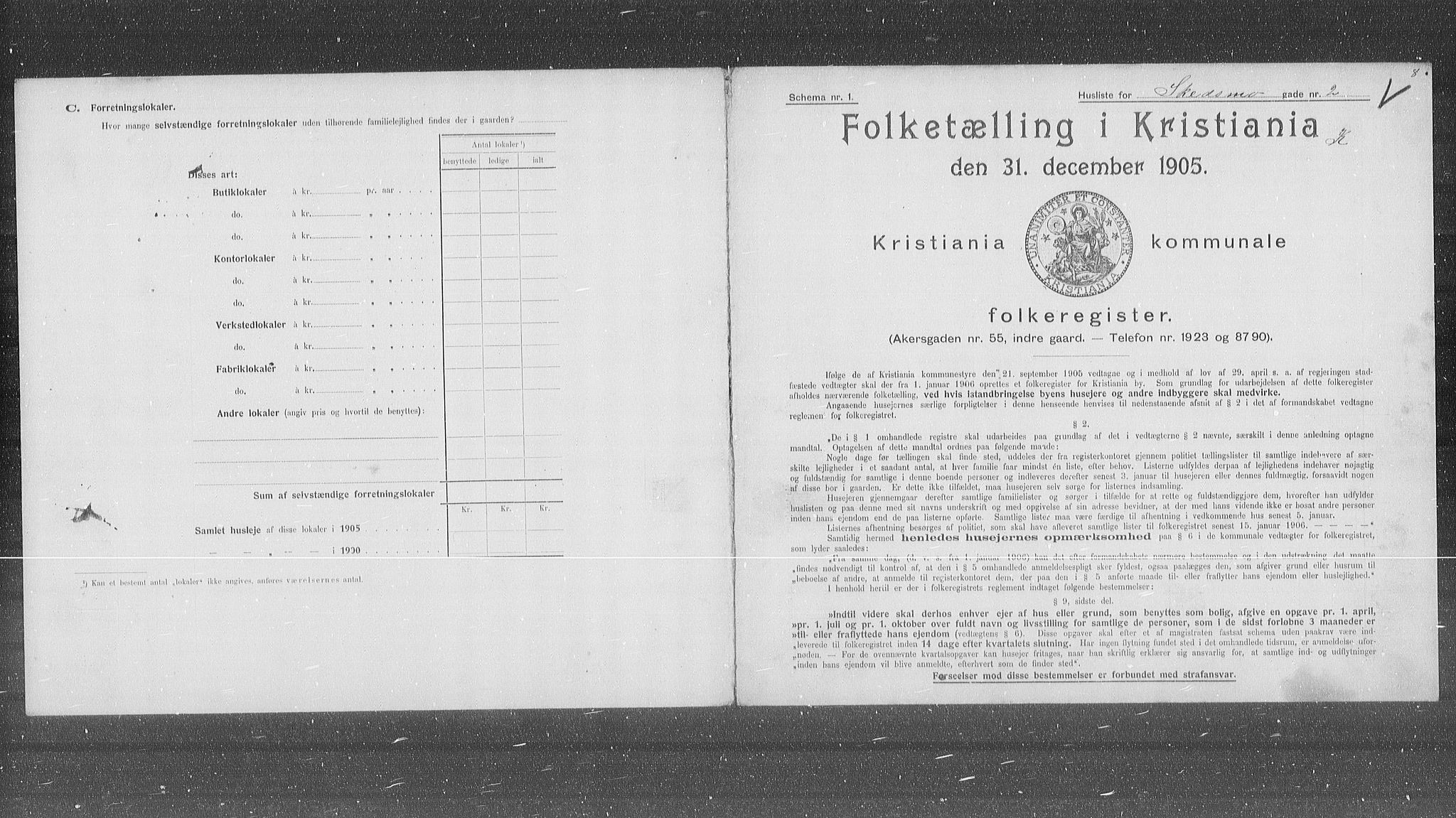 OBA, Municipal Census 1905 for Kristiania, 1905, p. 49414