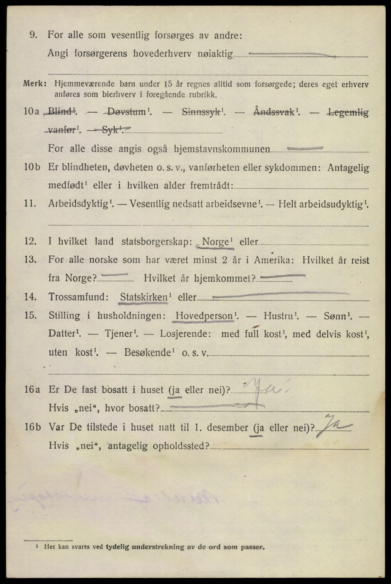 SAKO, 1920 census for Lunde, 1920, p. 2326