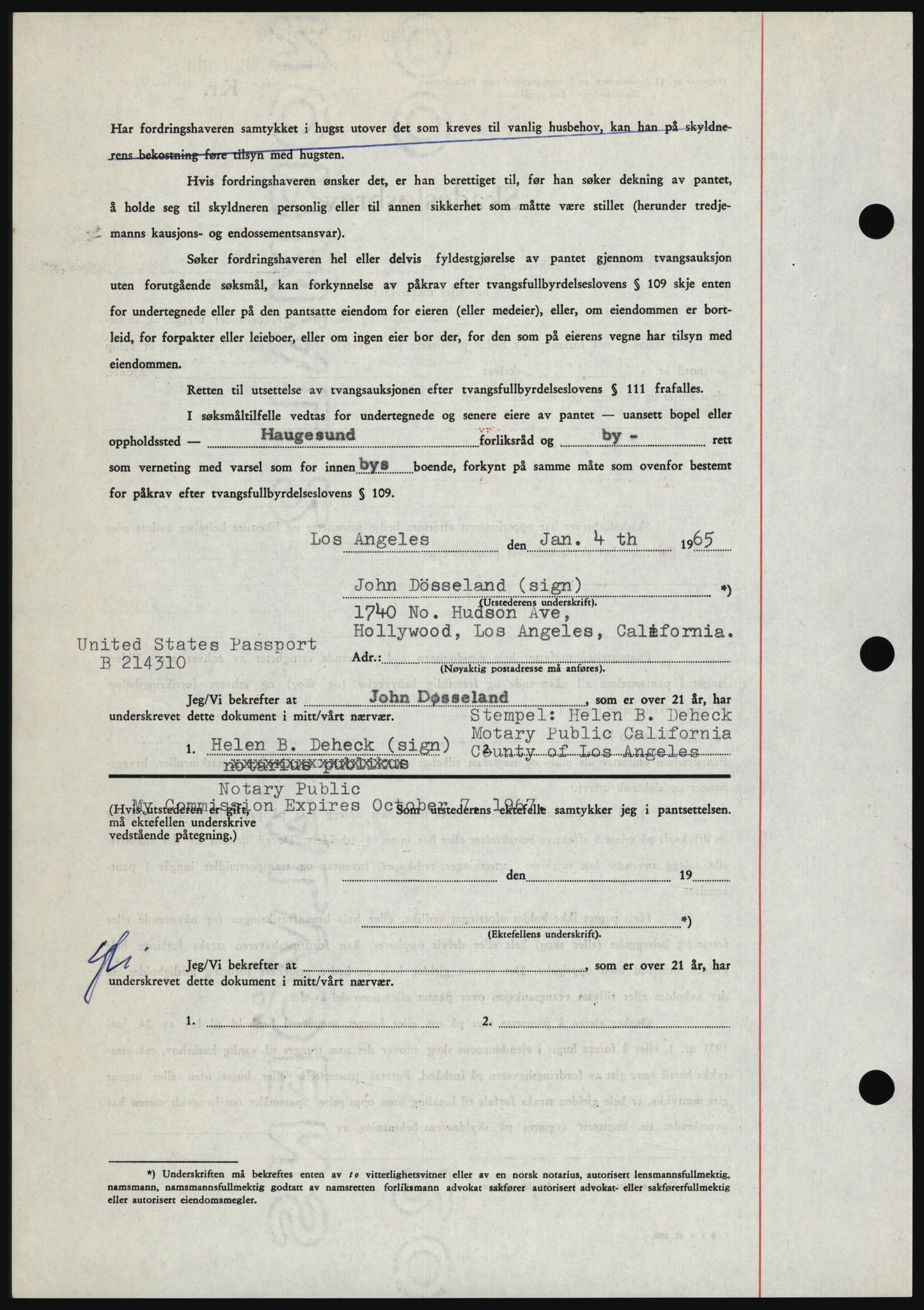 Haugesund tingrett, SAST/A-101415/01/II/IIC/L0053: Mortgage book no. B 53, 1965-1965, Diary no: : 84/1965