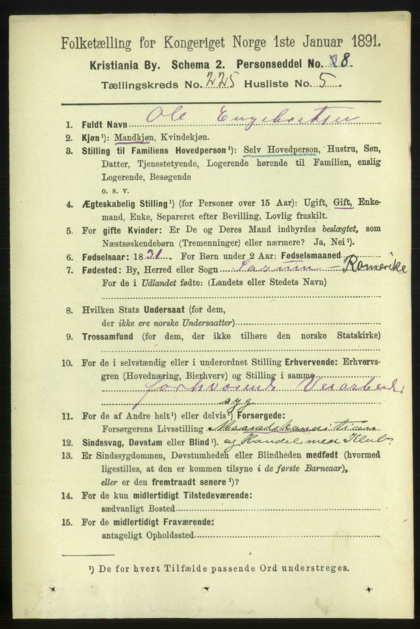 RA, 1891 census for 0301 Kristiania, 1891, p. 136479