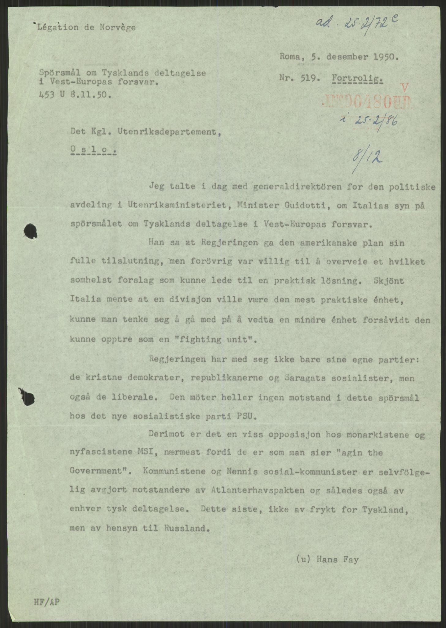 Utenriksdepartementet, RA/S-2259, 1948-1950, p. 673