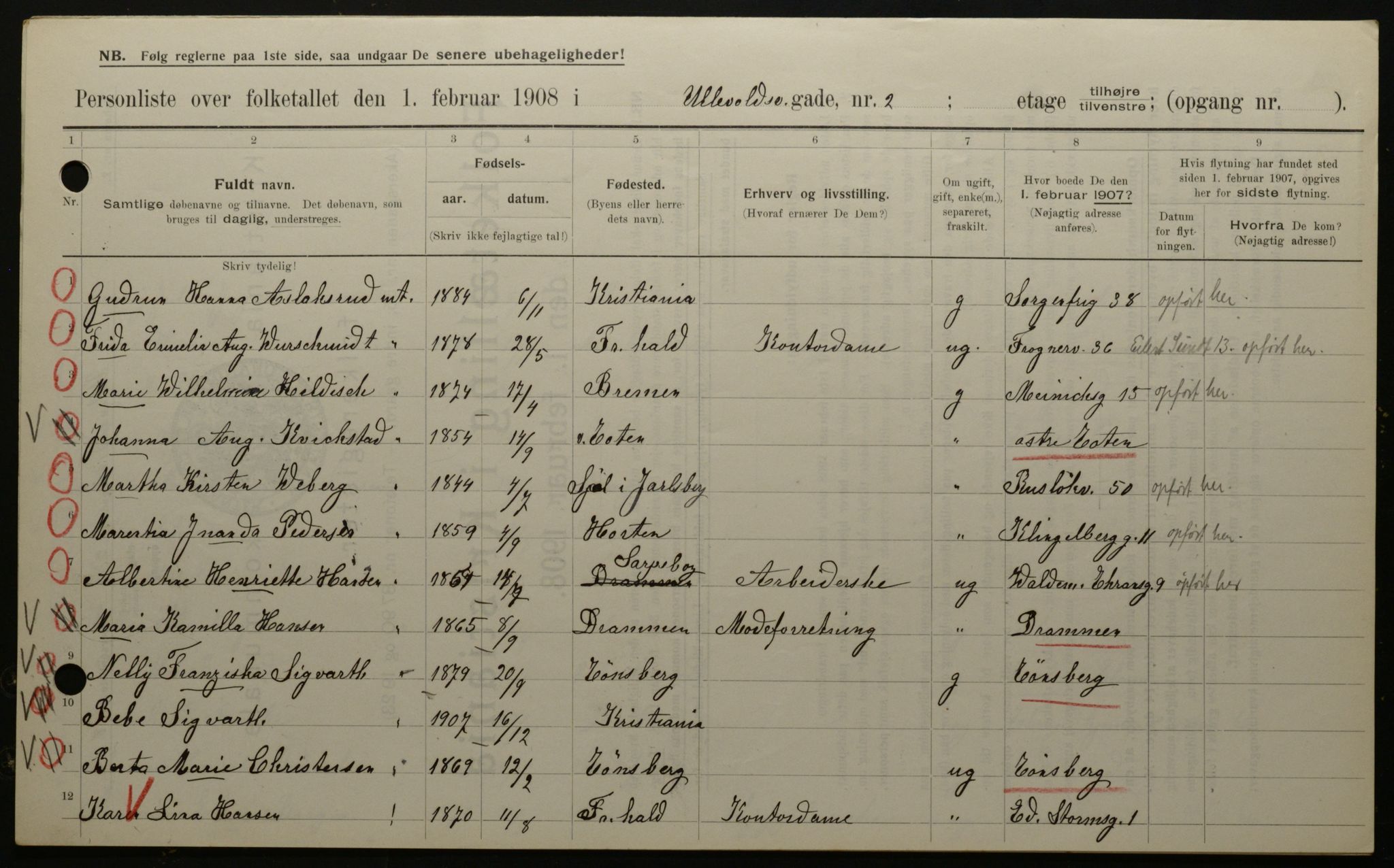 OBA, Municipal Census 1908 for Kristiania, 1908, p. 106725