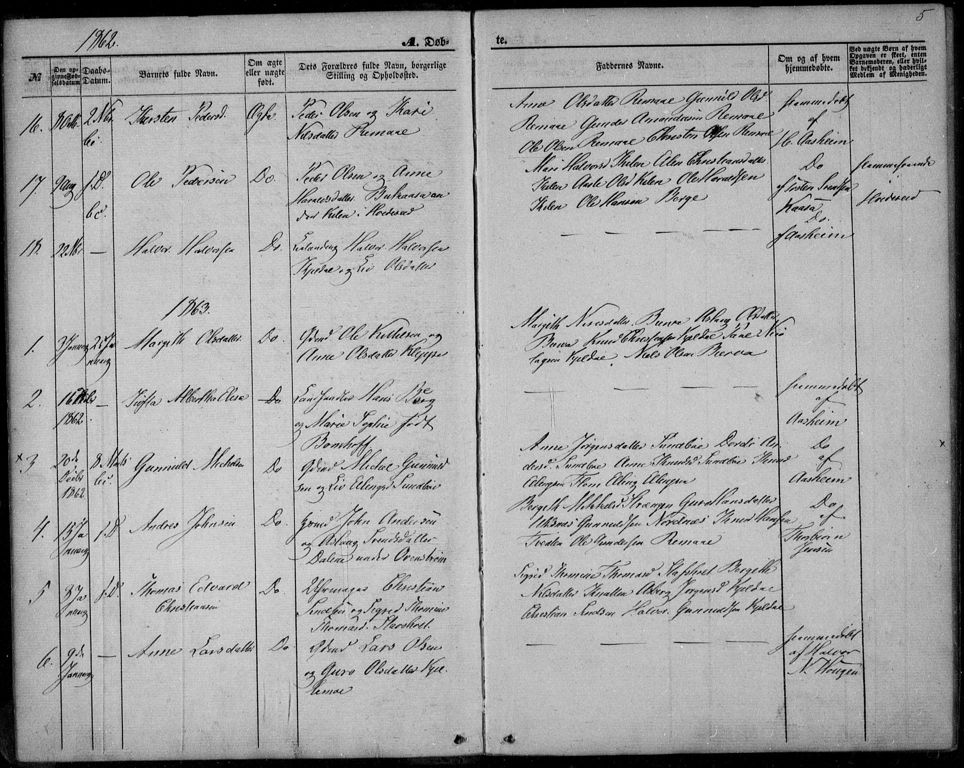 Lunde kirkebøker, SAKO/A-282/F/Fb/L0002: Parish register (official) no. II 2, 1861-1881, p. 5