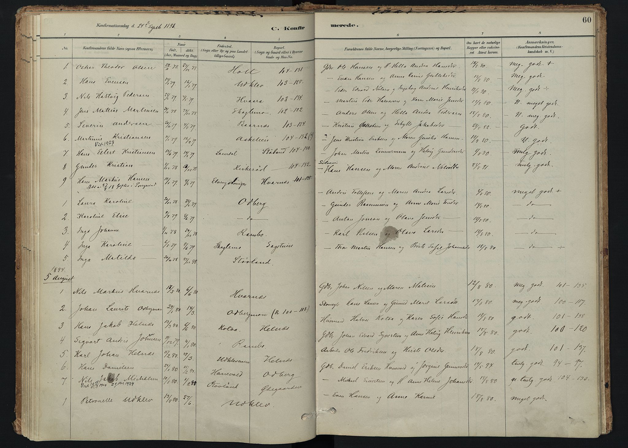 Hedrum kirkebøker, SAKO/A-344/F/Fc/L0001: Parish register (official) no. III 1, 1881-1906, p. 60