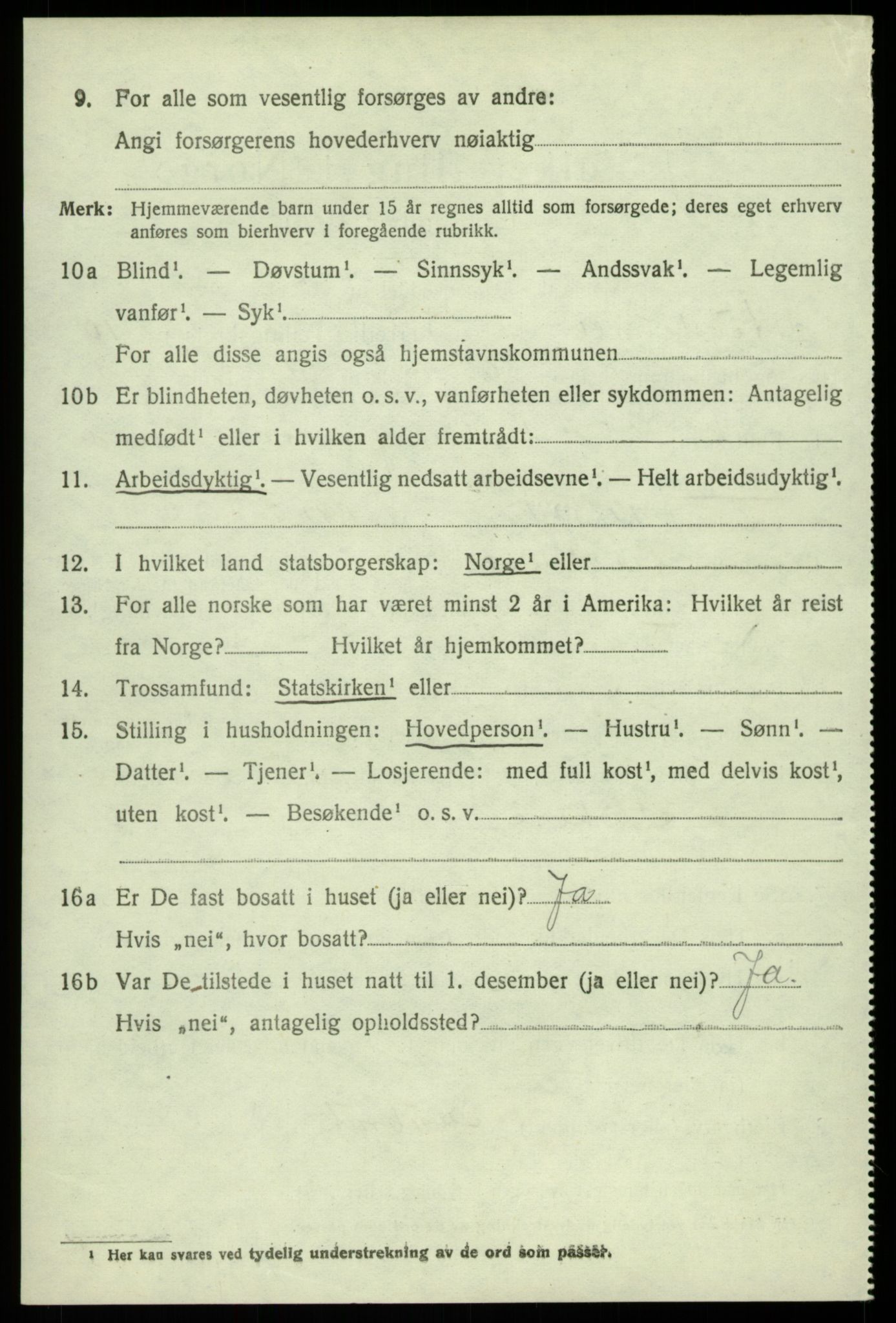 SAB, 1920 census for Austevoll, 1920, p. 5643