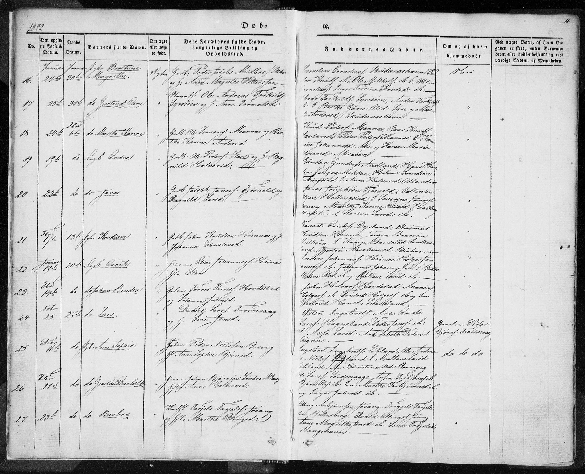 Skudenes sokneprestkontor, SAST/A -101849/H/Ha/Haa/L0002: Parish register (official) no. A 2.1, 1841-1846, p. 4