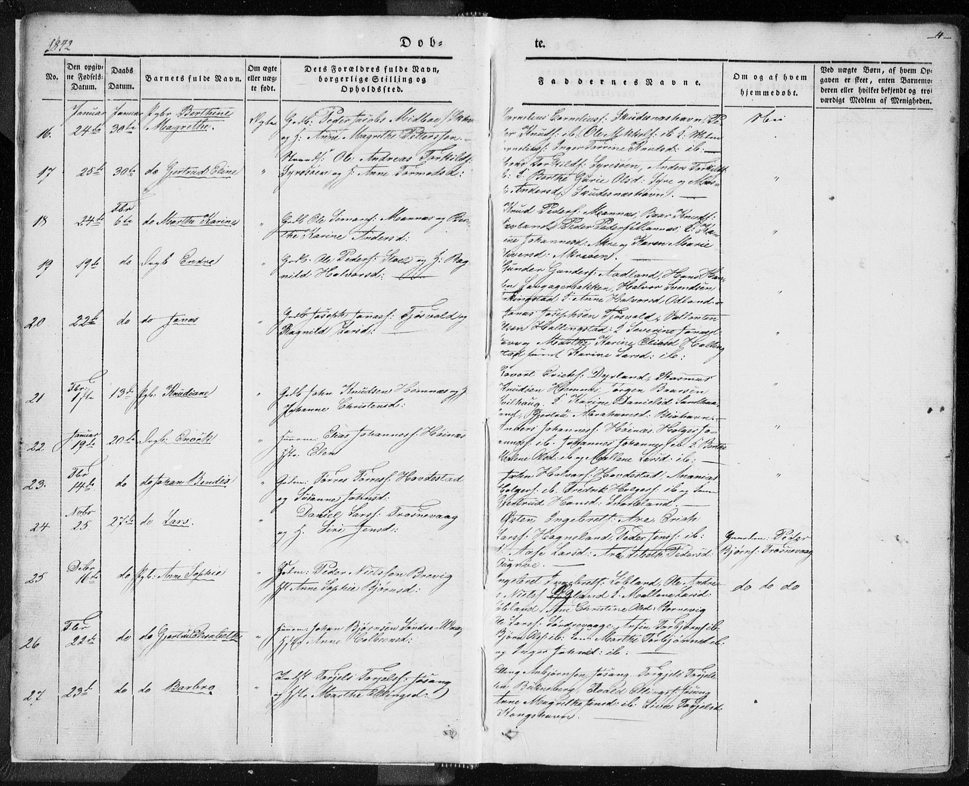 Skudenes sokneprestkontor, AV/SAST-A -101849/H/Ha/Haa/L0002: Parish register (official) no. A 2.1, 1841-1846, p. 4