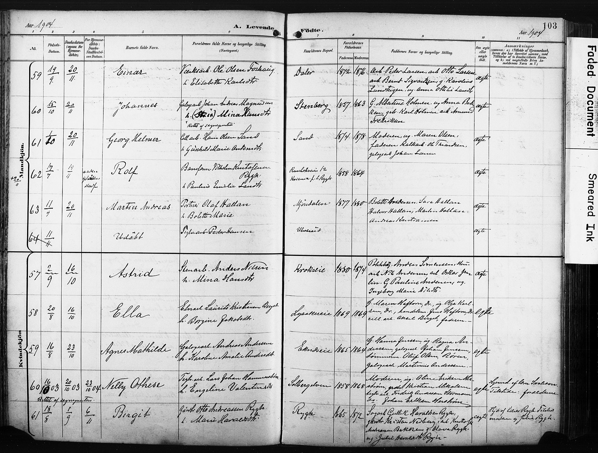 Nedre Eiker kirkebøker, SAKO/A-612/F/Fa/L0005: Parish register (official) no. 5, 1898-1905, p. 103