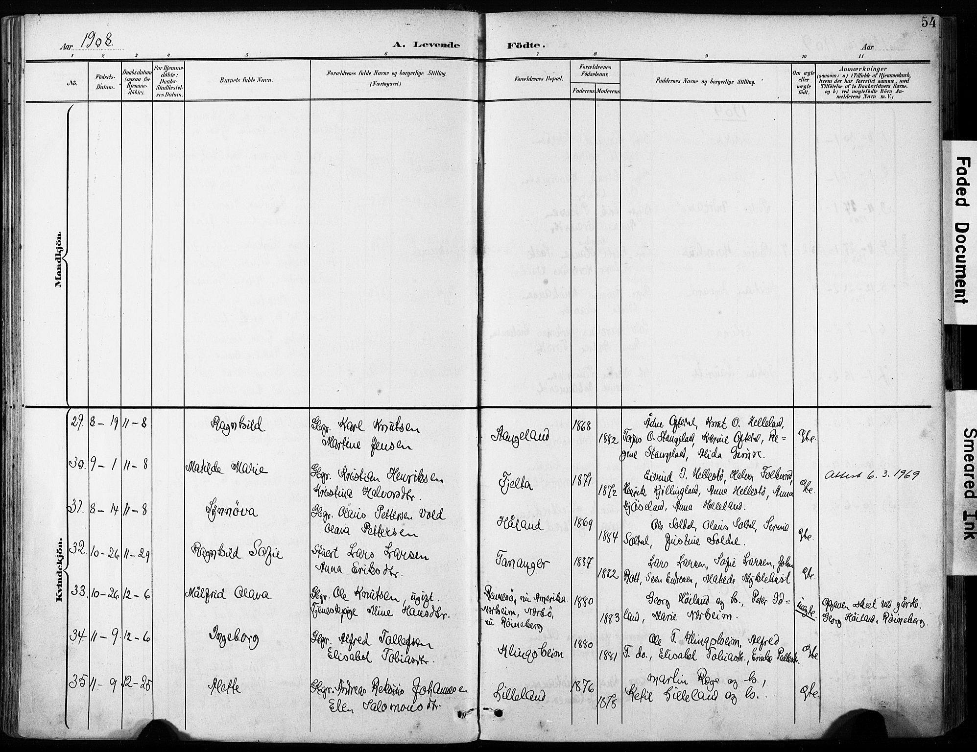 Håland sokneprestkontor, AV/SAST-A-101802/001/30BA/L0013: Parish register (official) no. A 12, 1901-1913, p. 55