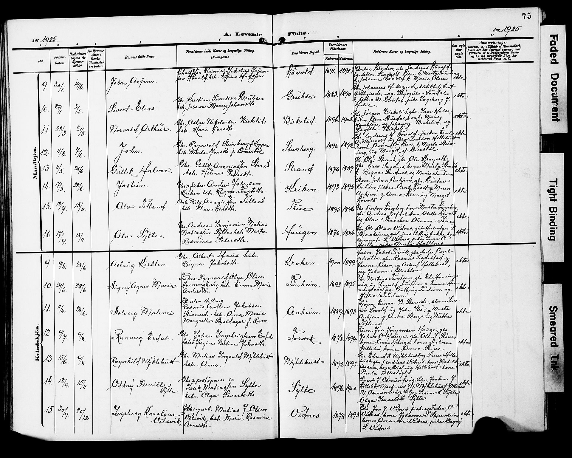 Ministerialprotokoller, klokkerbøker og fødselsregistre - Møre og Romsdal, SAT/A-1454/501/L0018: Parish register (copy) no. 501C04, 1902-1930, p. 75