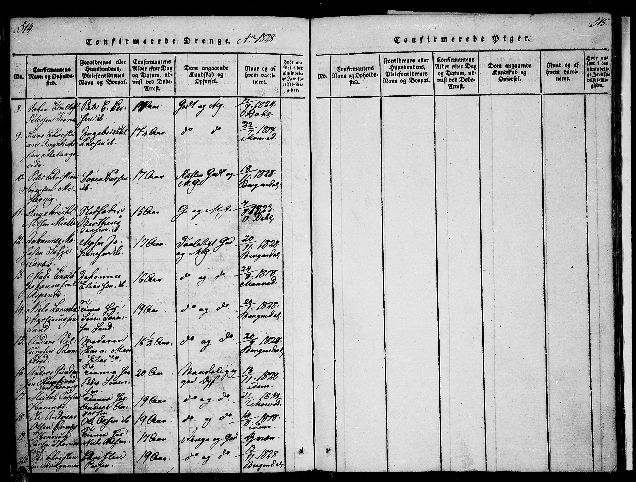Tromsø sokneprestkontor/stiftsprosti/domprosti, SATØ/S-1343/G/Ga/L0007kirke: Parish register (official) no. 7, 1821-1828, p. 514-515