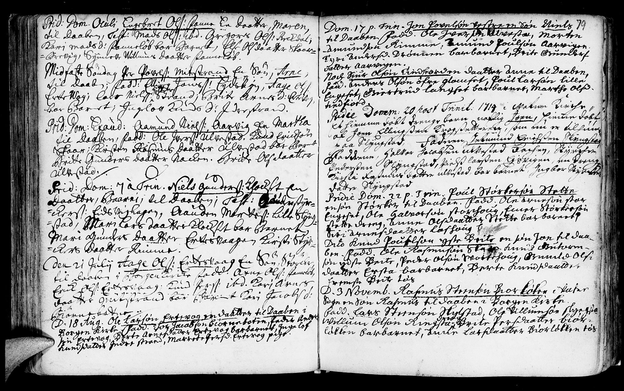 Ministerialprotokoller, klokkerbøker og fødselsregistre - Møre og Romsdal, AV/SAT-A-1454/525/L0371: Parish register (official) no. 525A01, 1699-1777, p. 79