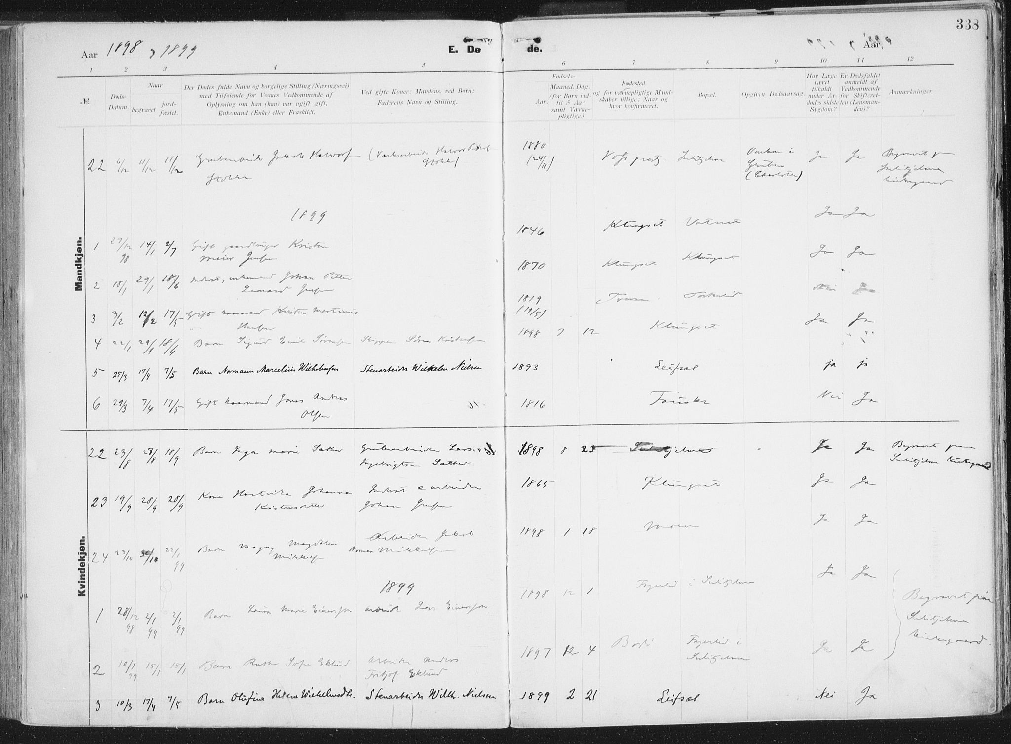 Ministerialprotokoller, klokkerbøker og fødselsregistre - Nordland, SAT/A-1459/849/L0696: Parish register (official) no. 849A08, 1898-1910, p. 338