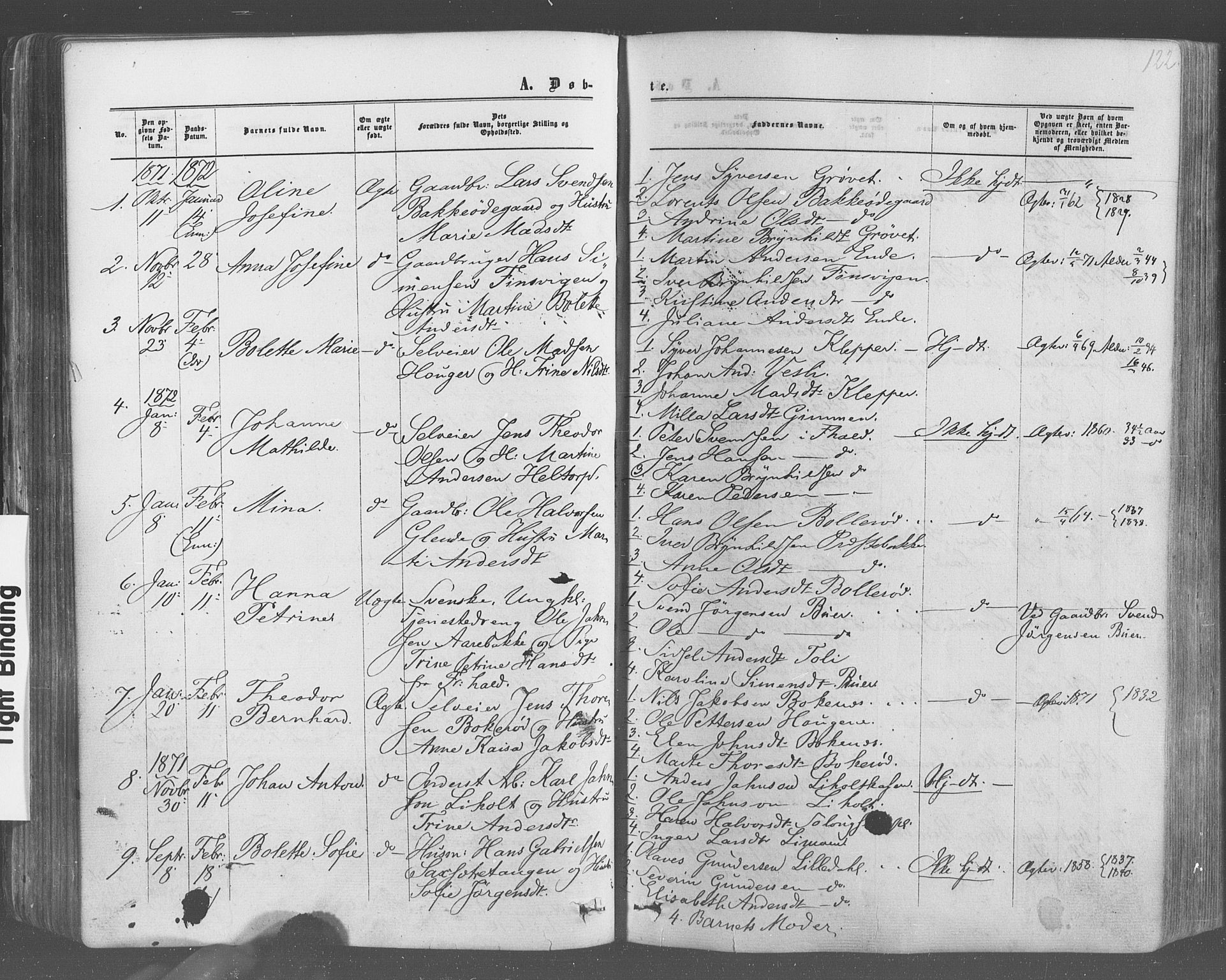 Idd prestekontor Kirkebøker, SAO/A-10911/F/Fc/L0005: Parish register (official) no. III 5, 1861-1877, p. 122