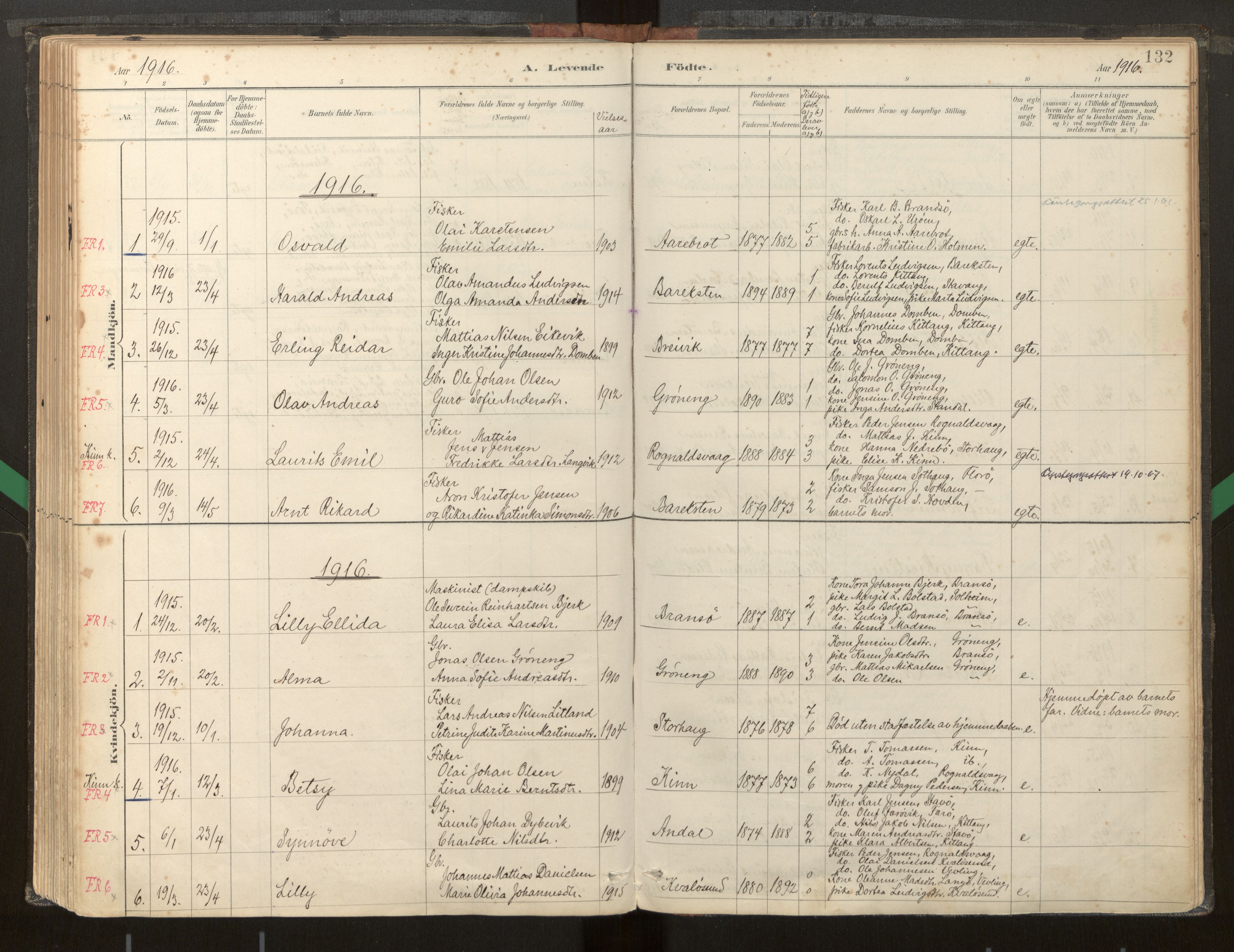 Kinn sokneprestembete, AV/SAB-A-80801/H/Haa/Haab/L0001: Parish register (official) no. B 1, 1886-1921, p. 132