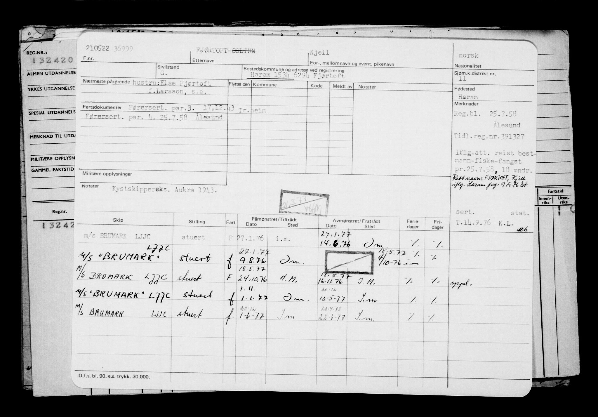 Direktoratet for sjømenn, AV/RA-S-3545/G/Gb/L0206: Hovedkort, 1922, p. 567