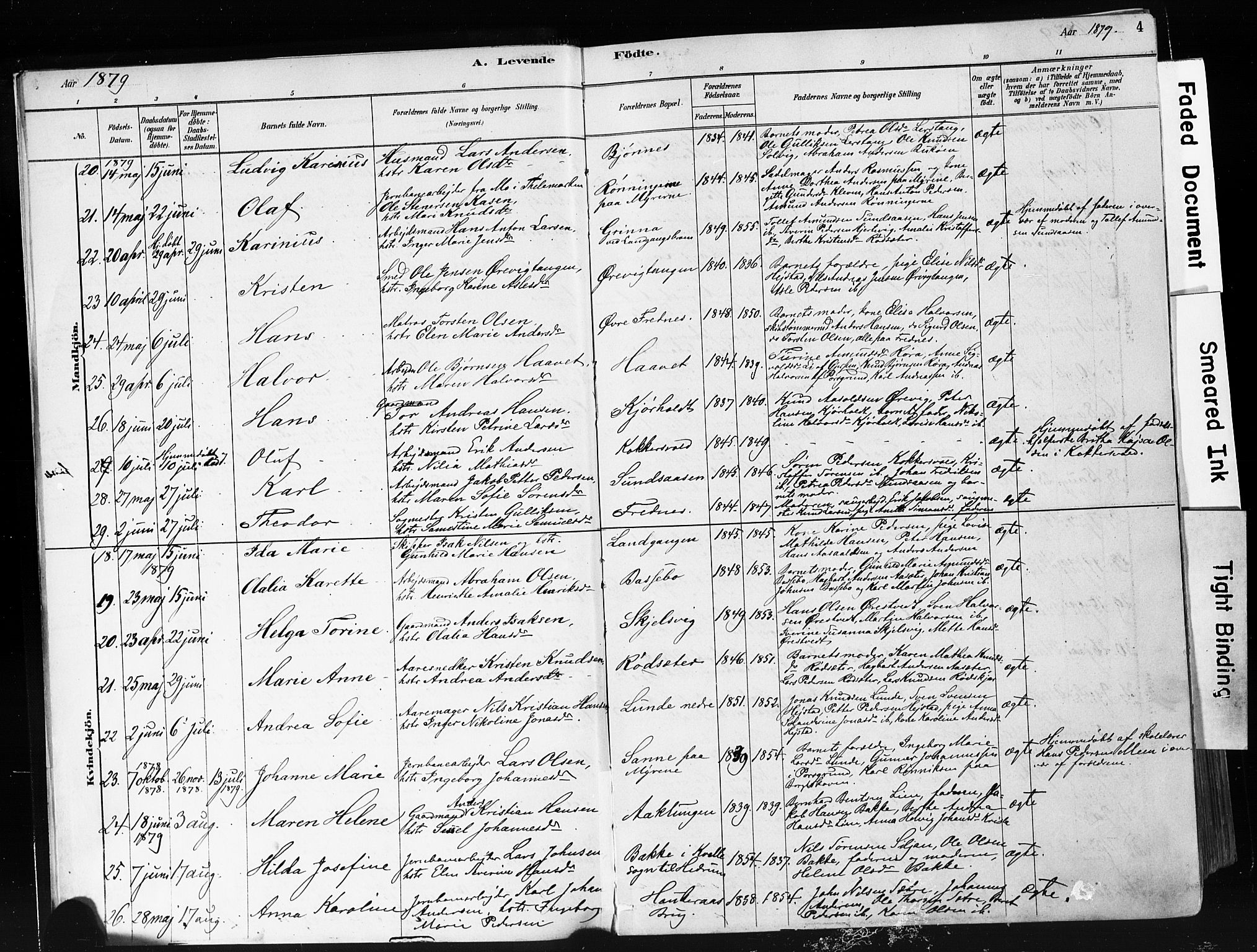 Eidanger kirkebøker, AV/SAKO-A-261/F/Fa/L0012: Parish register (official) no. 12, 1879-1900, p. 4